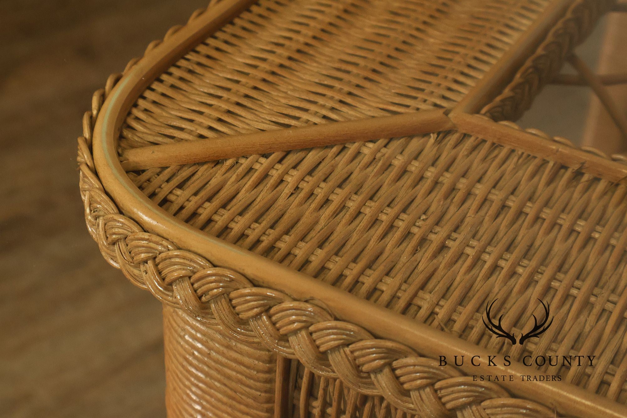 Lexington Henry Link Glass Top Wicker Dining Table