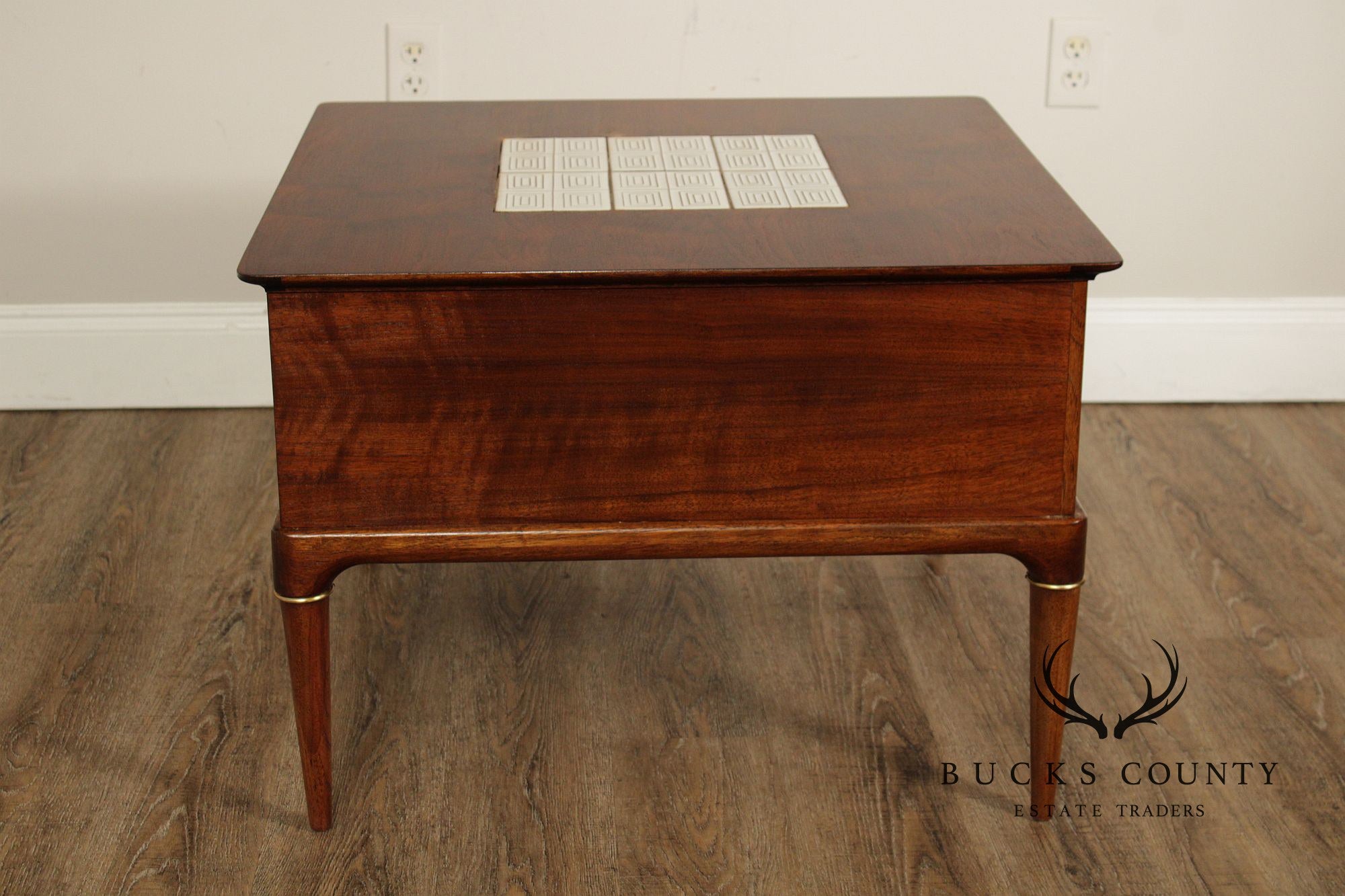 Lane Mid Century Modern Tile Top Walnut Coffee Table