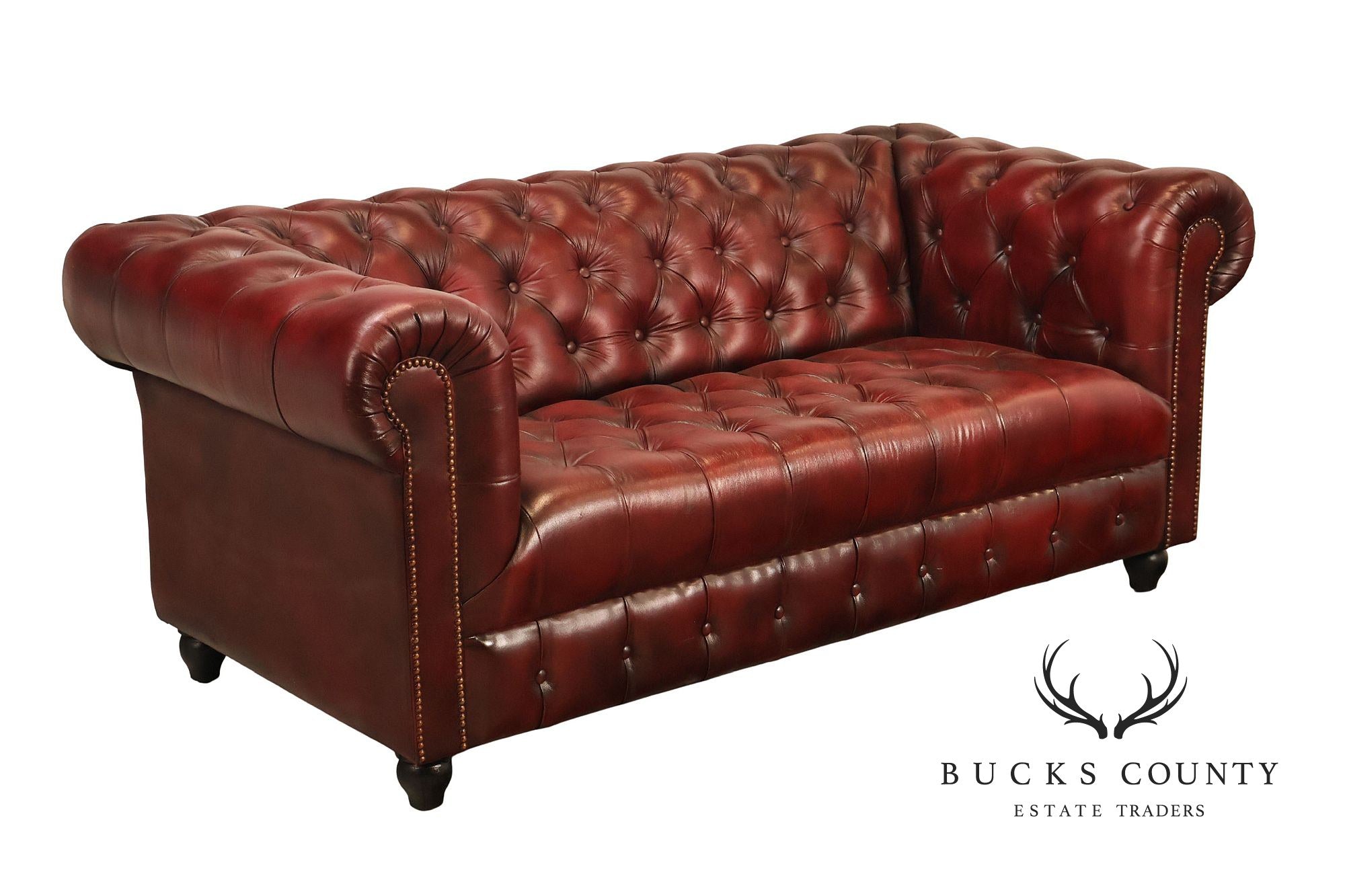 Chesterfield Style Oxford Red Leather Sofa