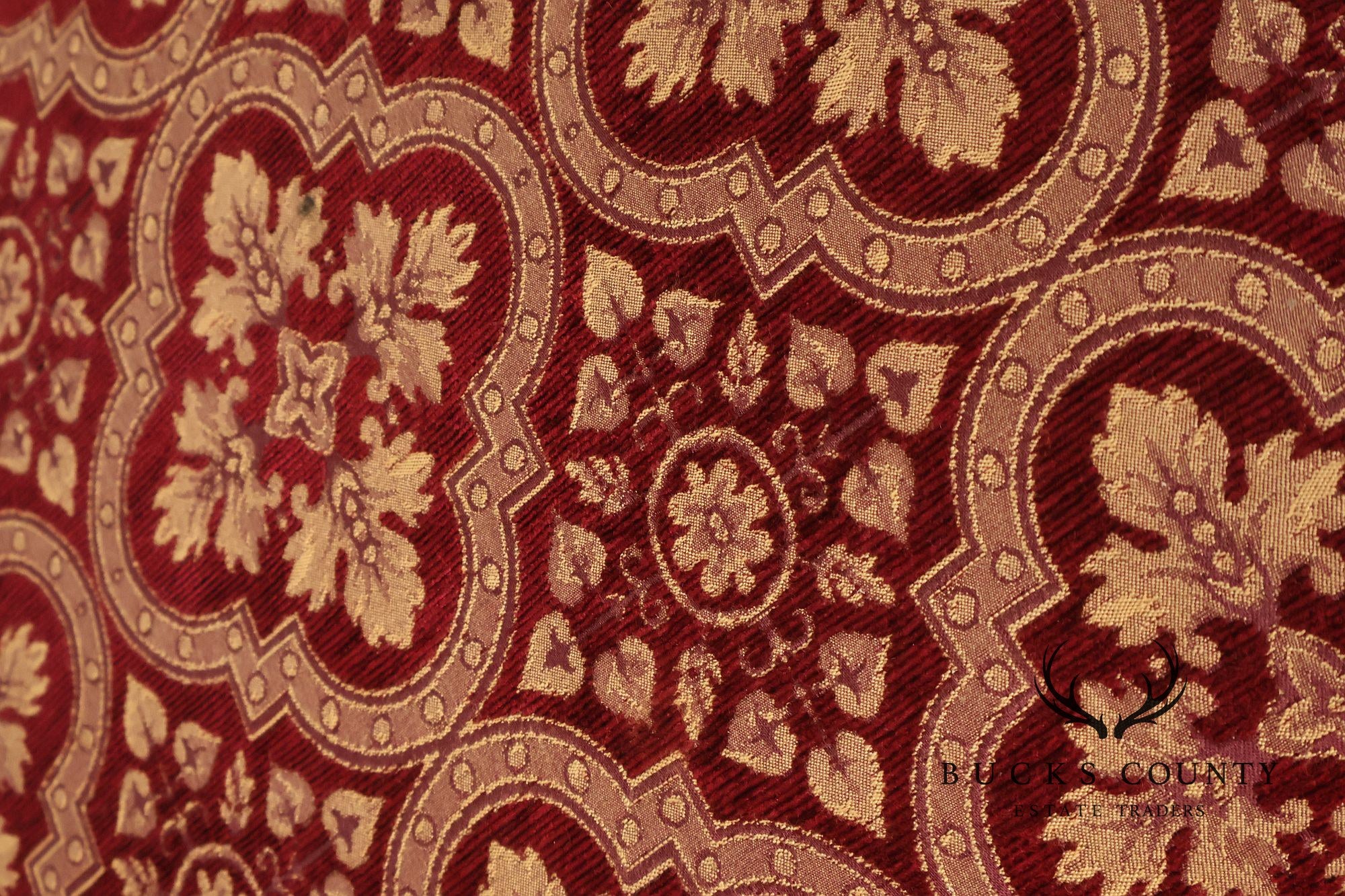 Smith & Watson Georgian Style Carved Mahogany Upholstered Stool