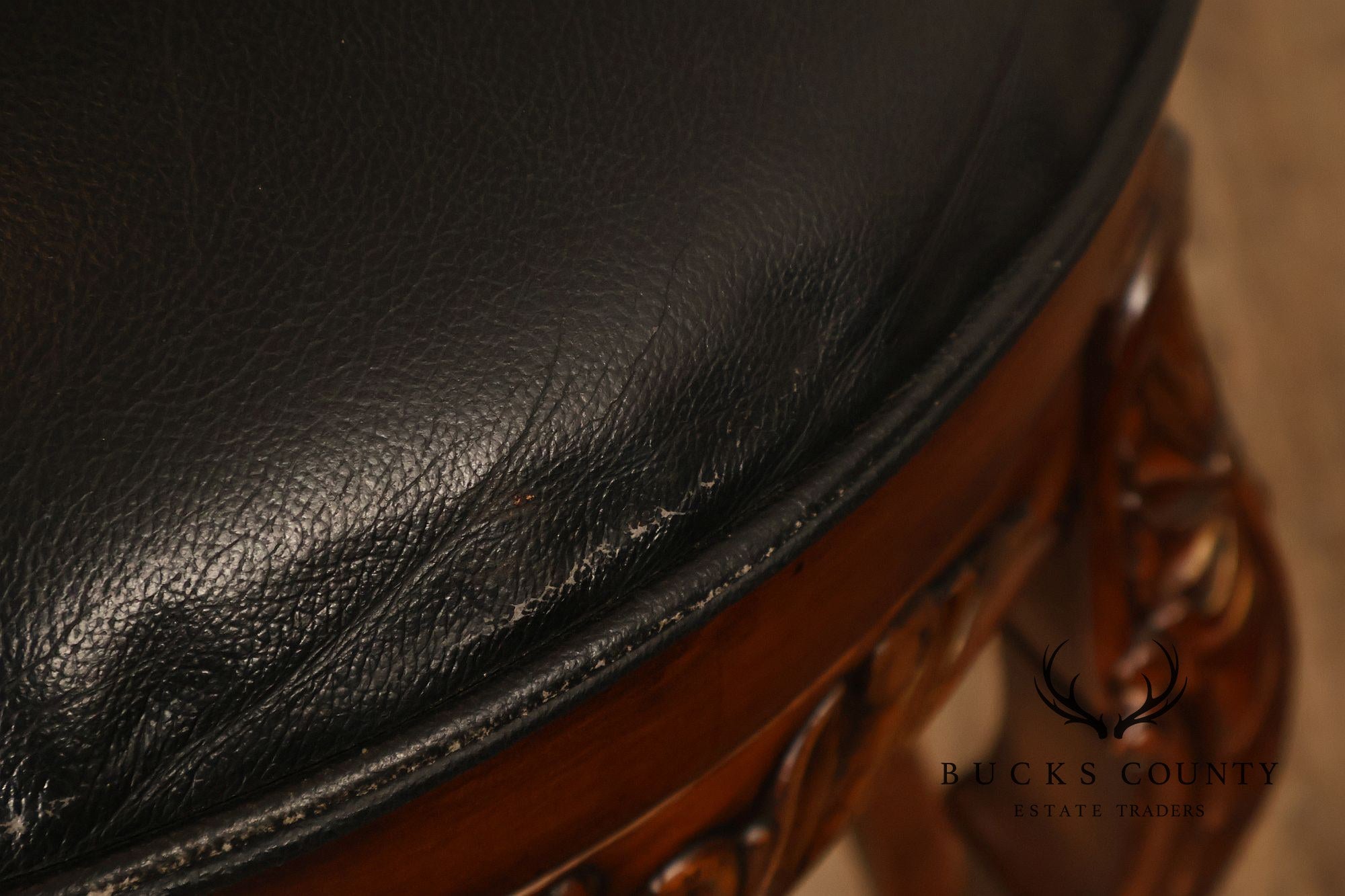 Rococo Style Set Of Four Carved Frame Swivel Barstools