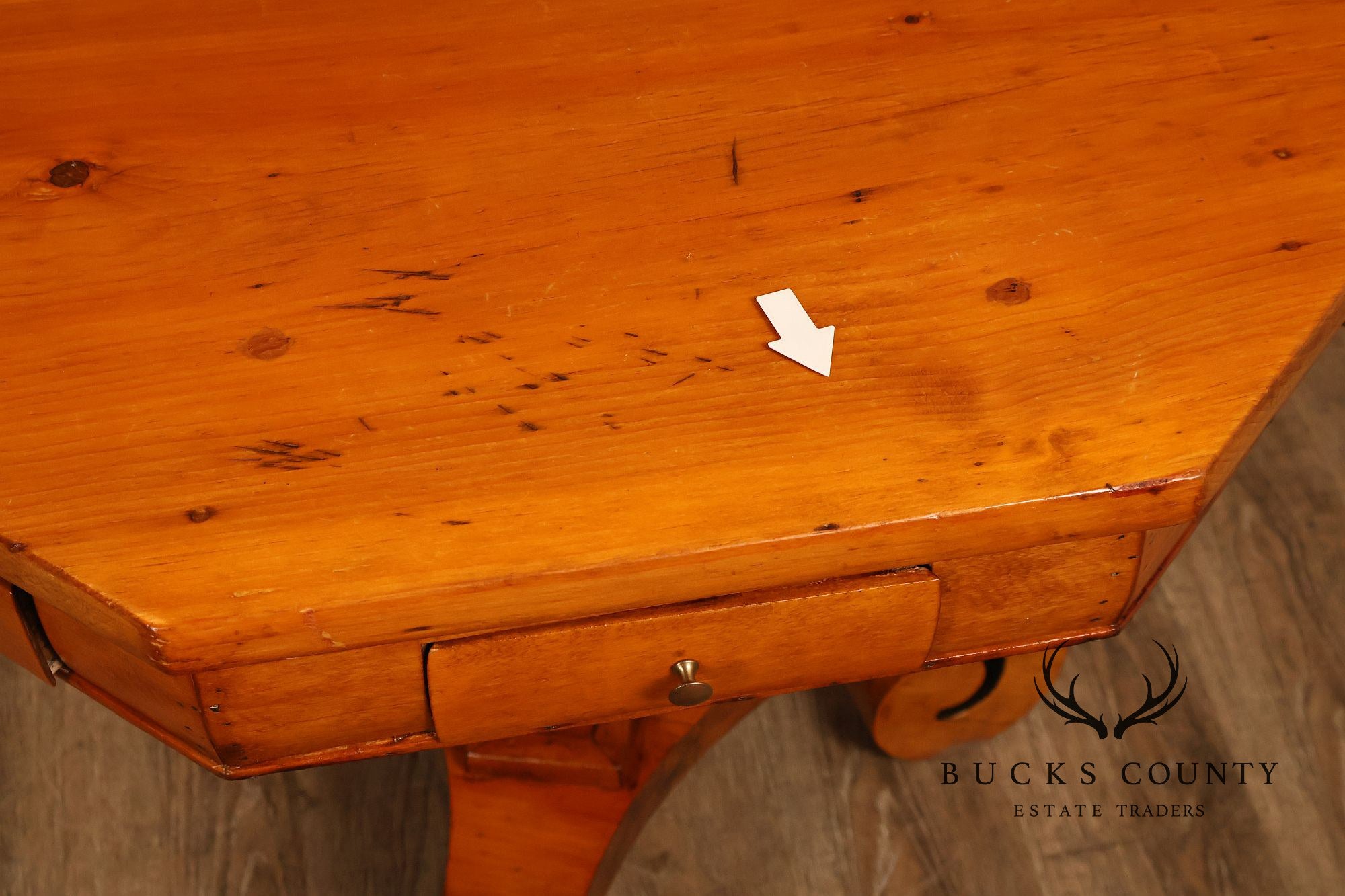 Antique Continental Pine Octagonal Rent Table