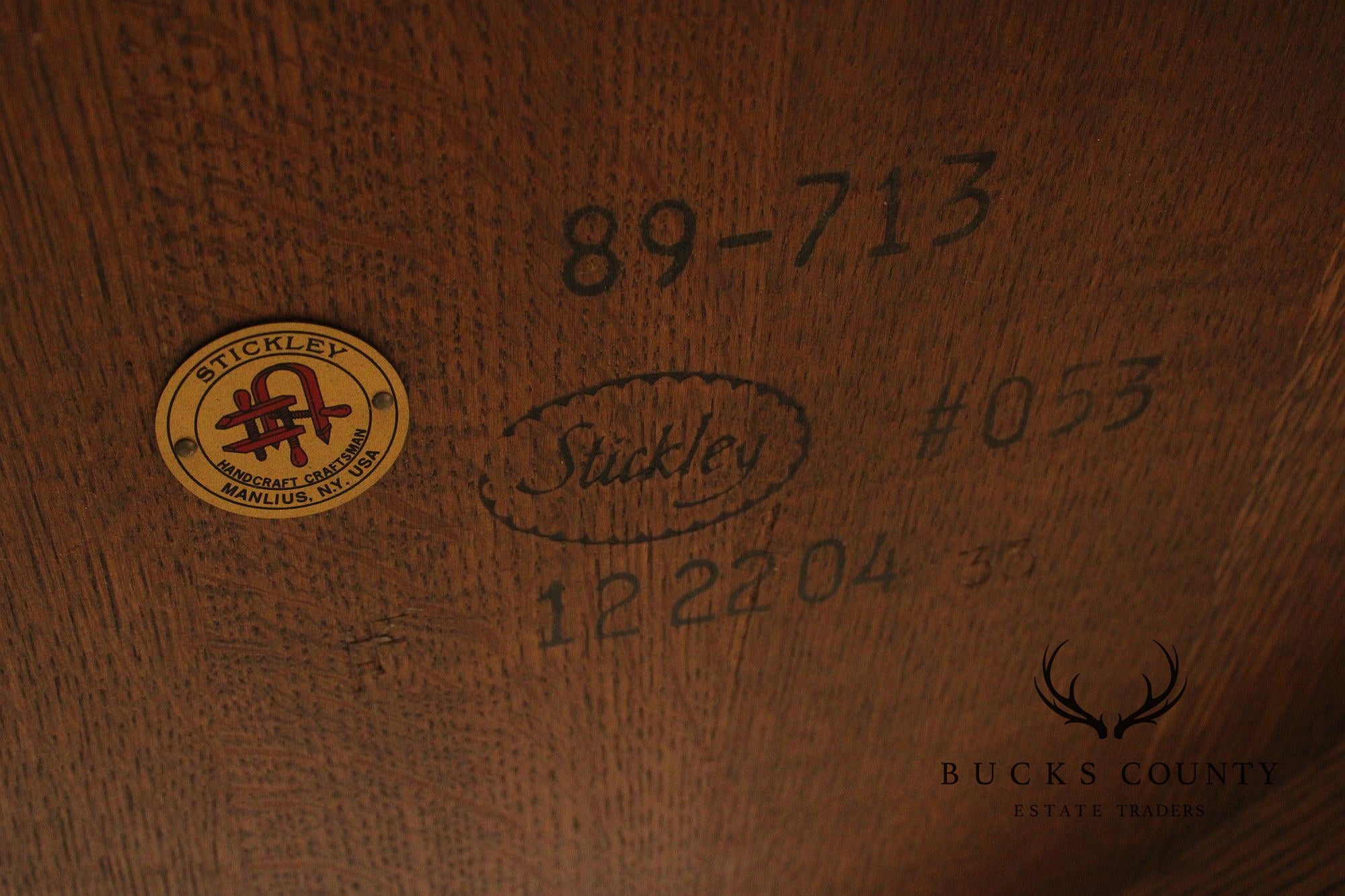 Stickley Mission Collection Oak Round Pedestal Dining Table