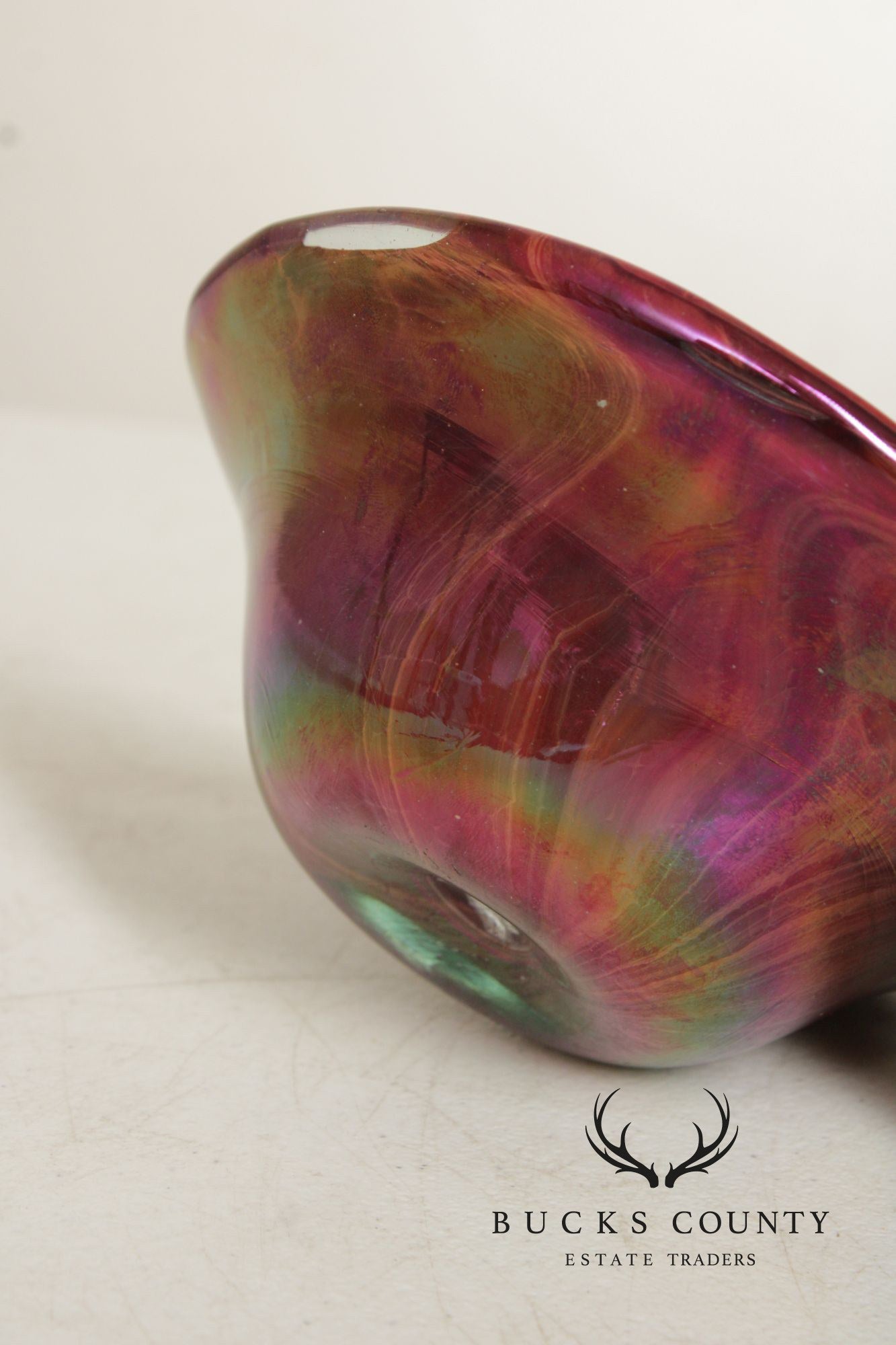 Robert Barber Iridescent Blown Glass Bowl