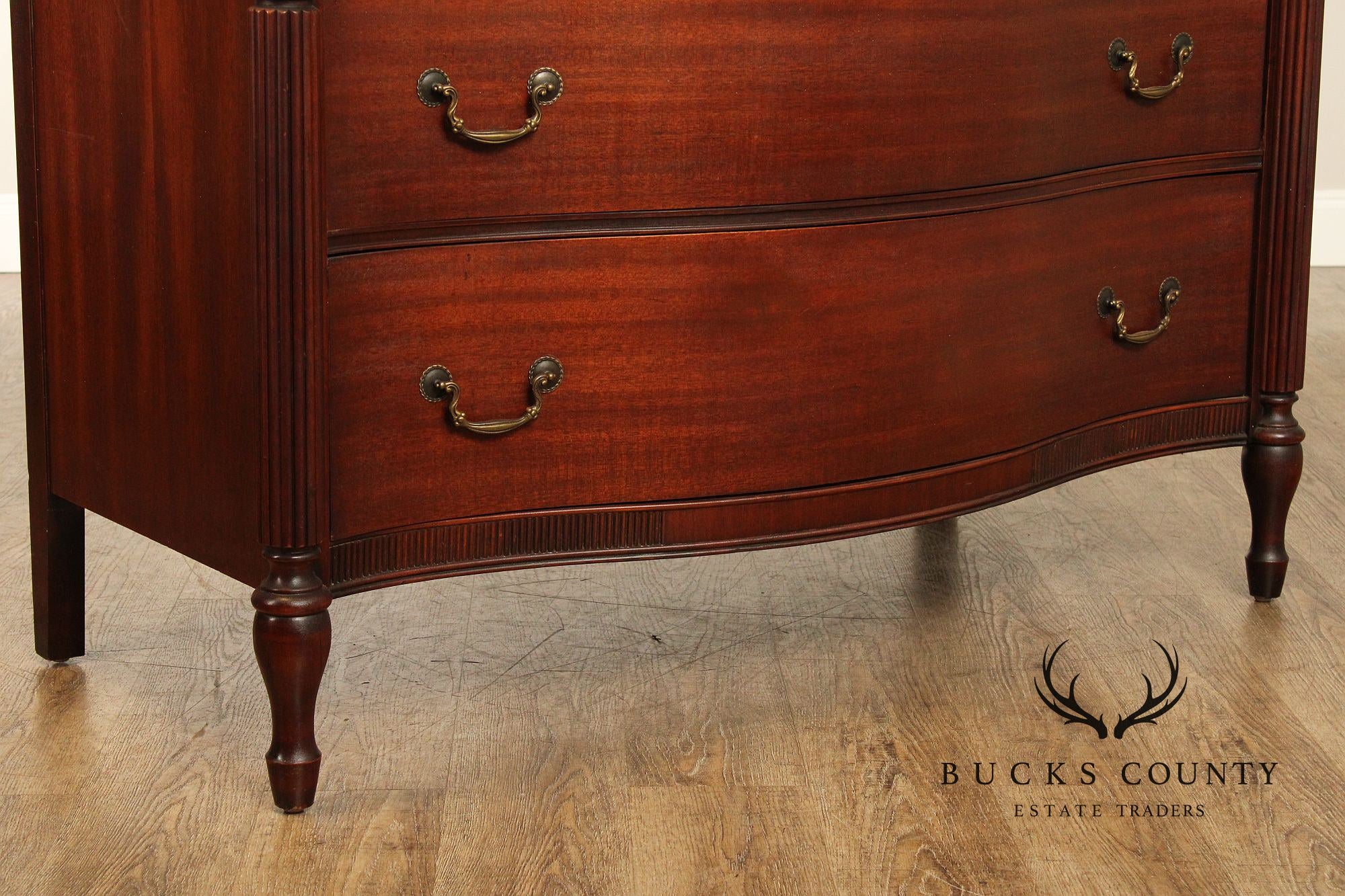 1940's Vintage Mahogany Serpentine Chest of Drawers