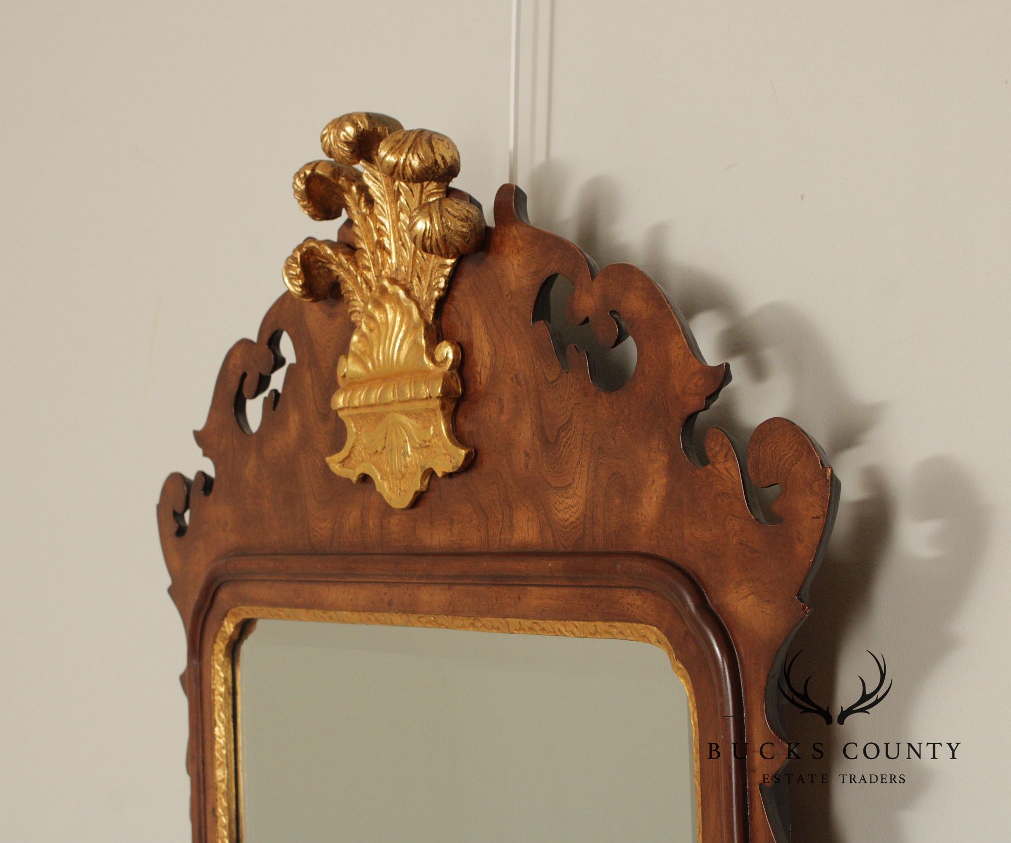 Friedman Brothers Colonial Williamsburg Burlwood Wall Mirror