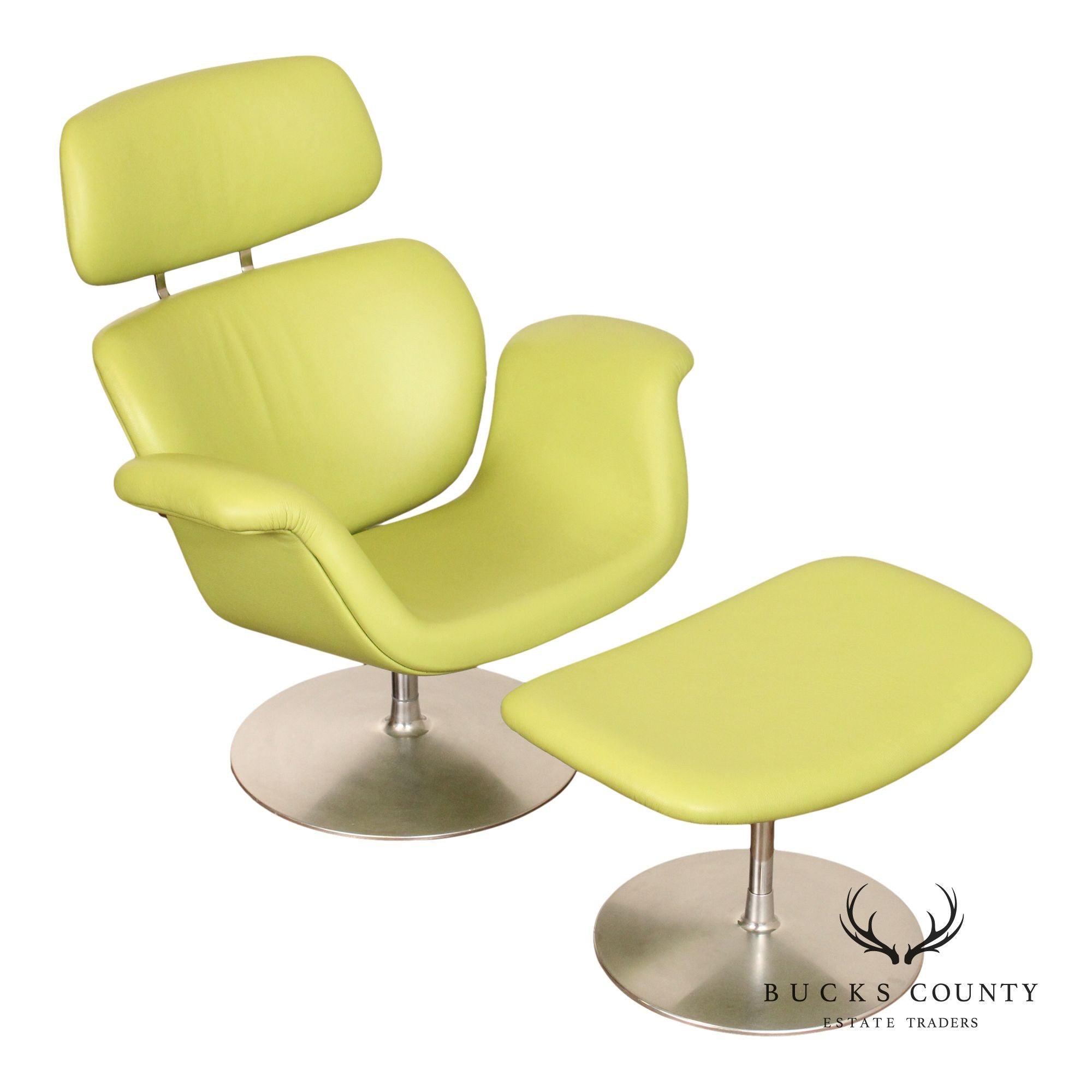 Pierre Paulin 'Tulip' Swivel Lounge Chair and Ottoman