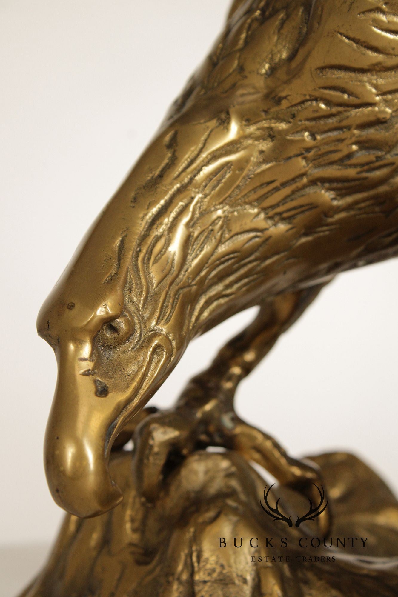 Large Vintage Brass Eagle Statue