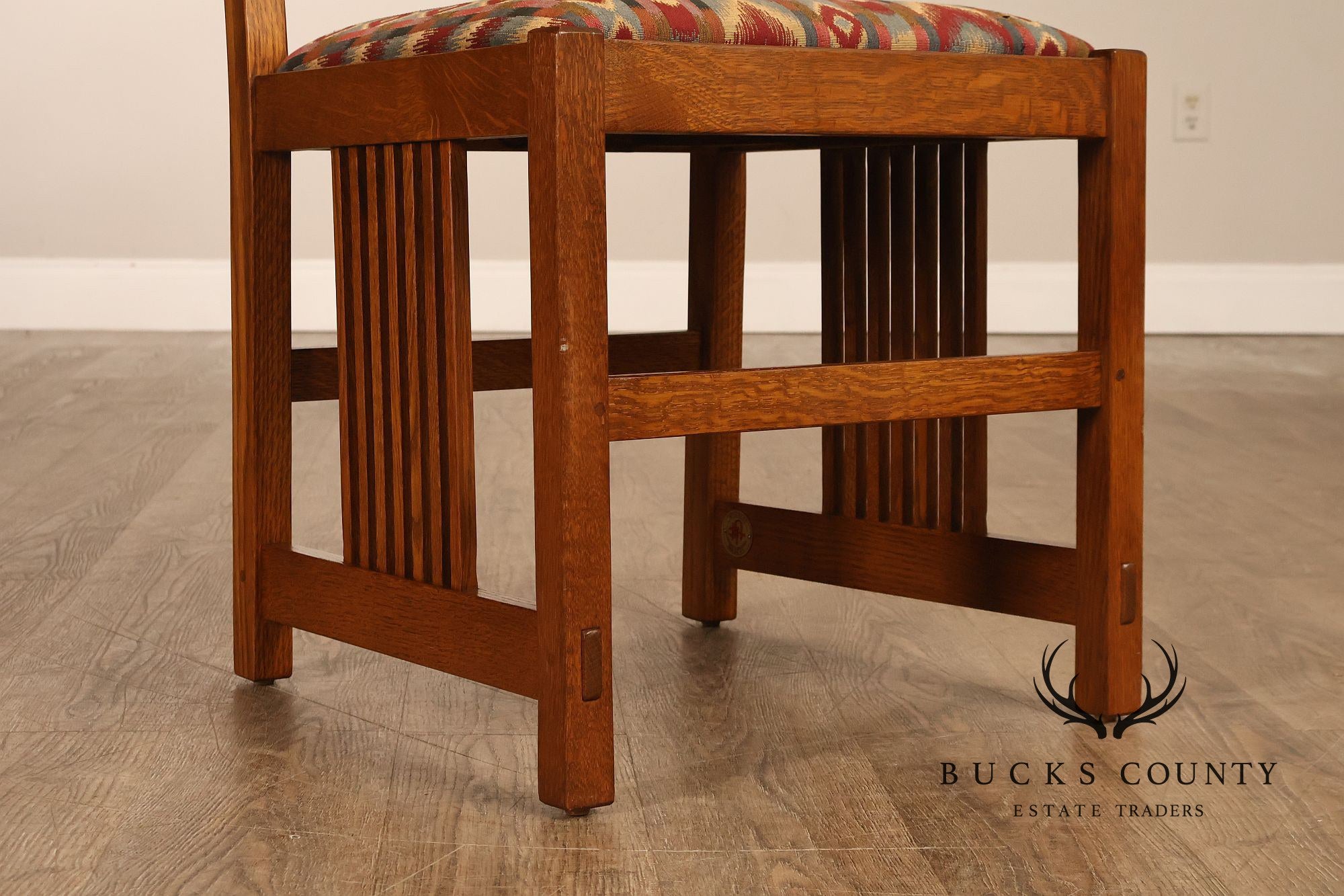 Stickley Mission Collection Set Of Six Oak High Back Spindle Dining Chairs