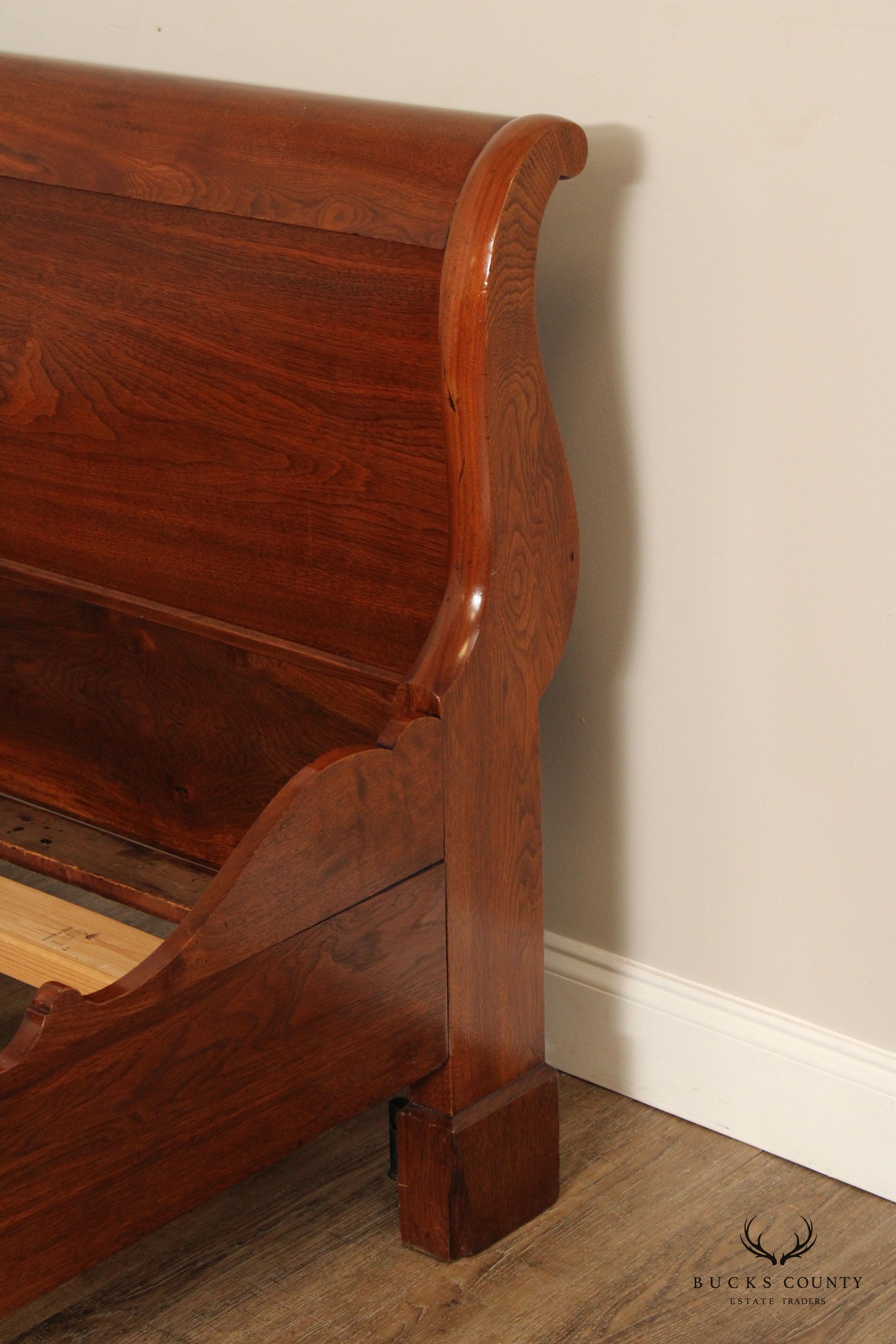Antique Empire Full-Size Walnut Sleigh Bed