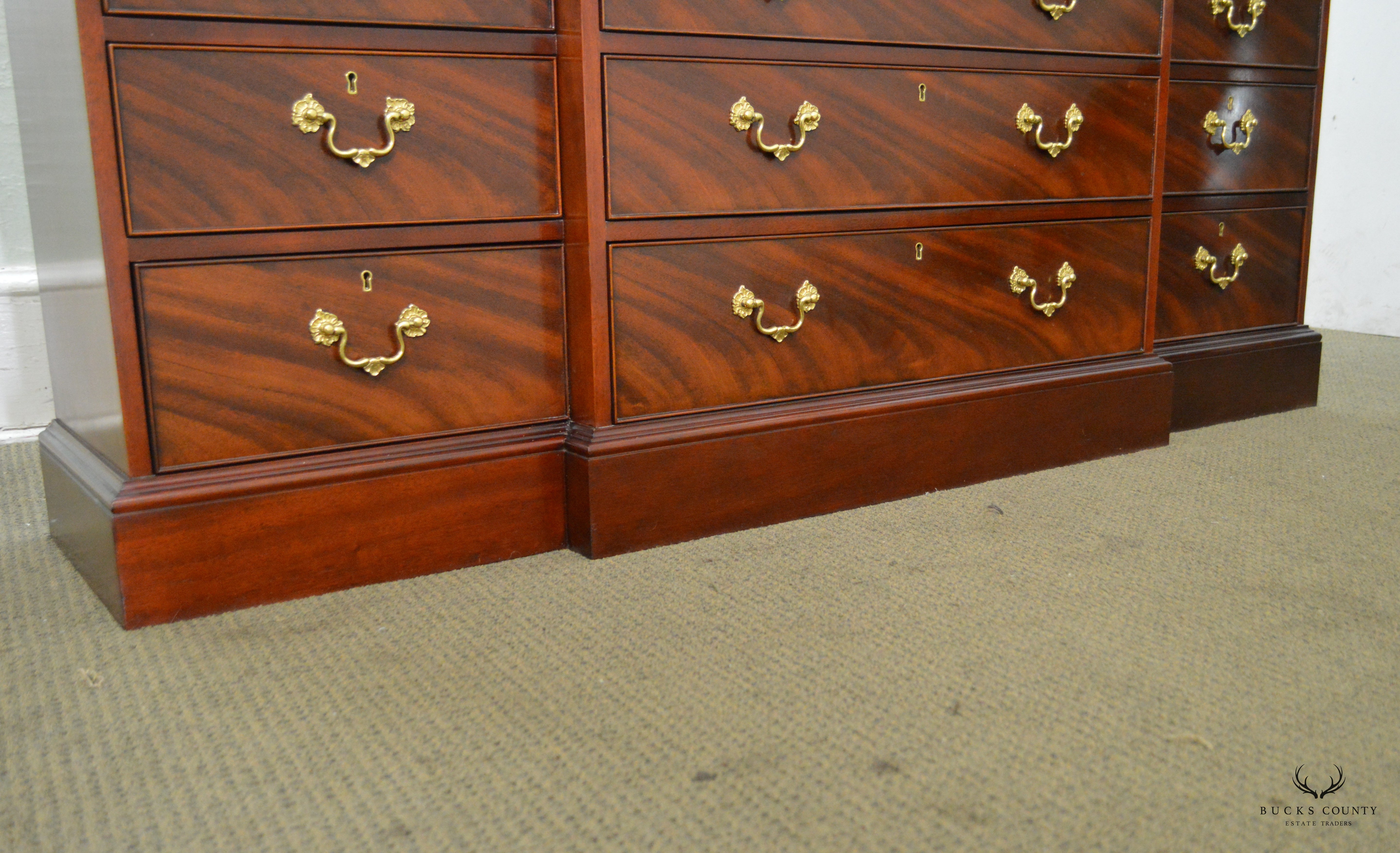 Baker Colonial Williamsburg Collection Large Mahogany Chippendale Breakfront