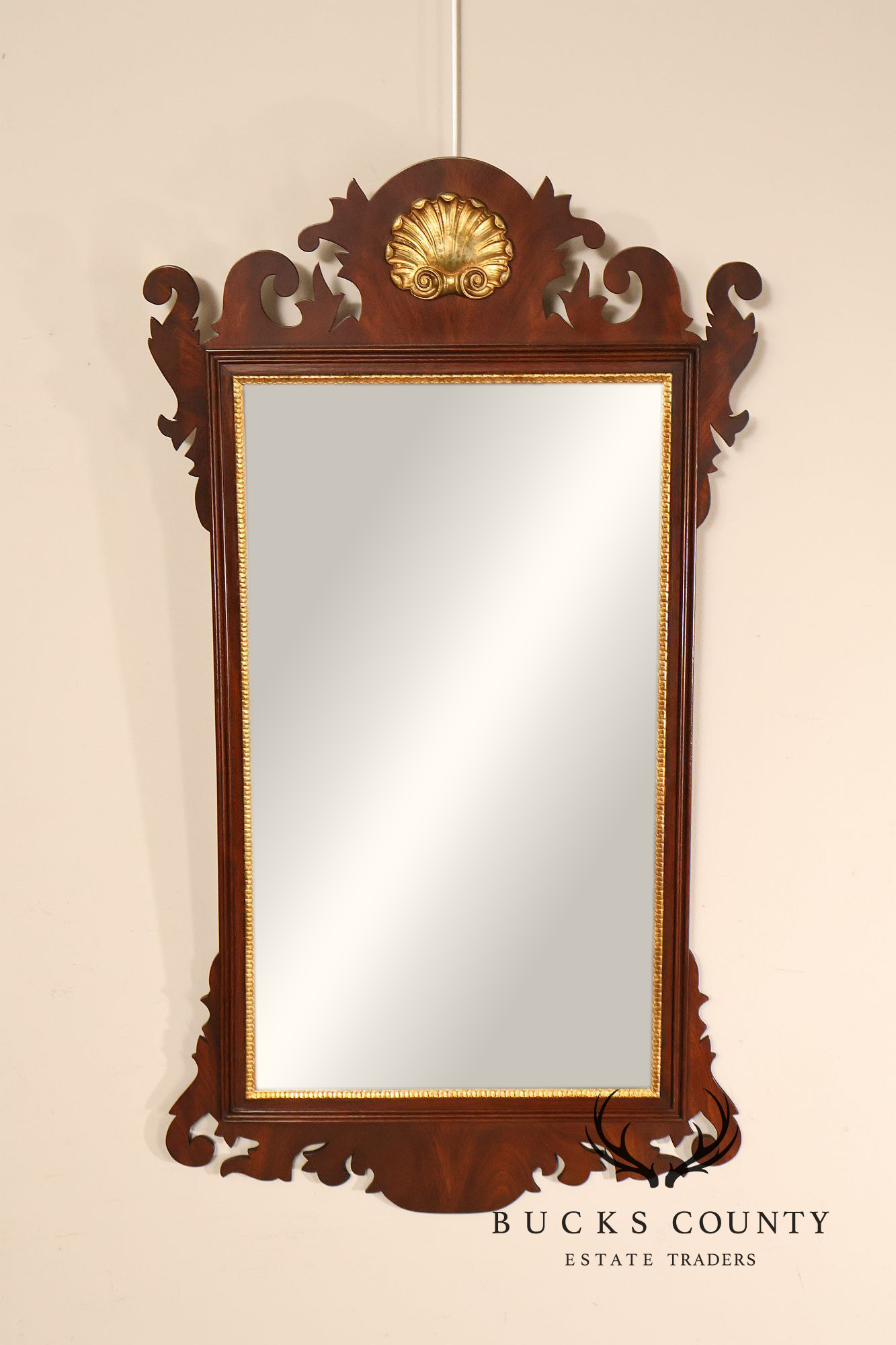 Henkel Harris Chippendale Style Mahogany Wall Mirror
