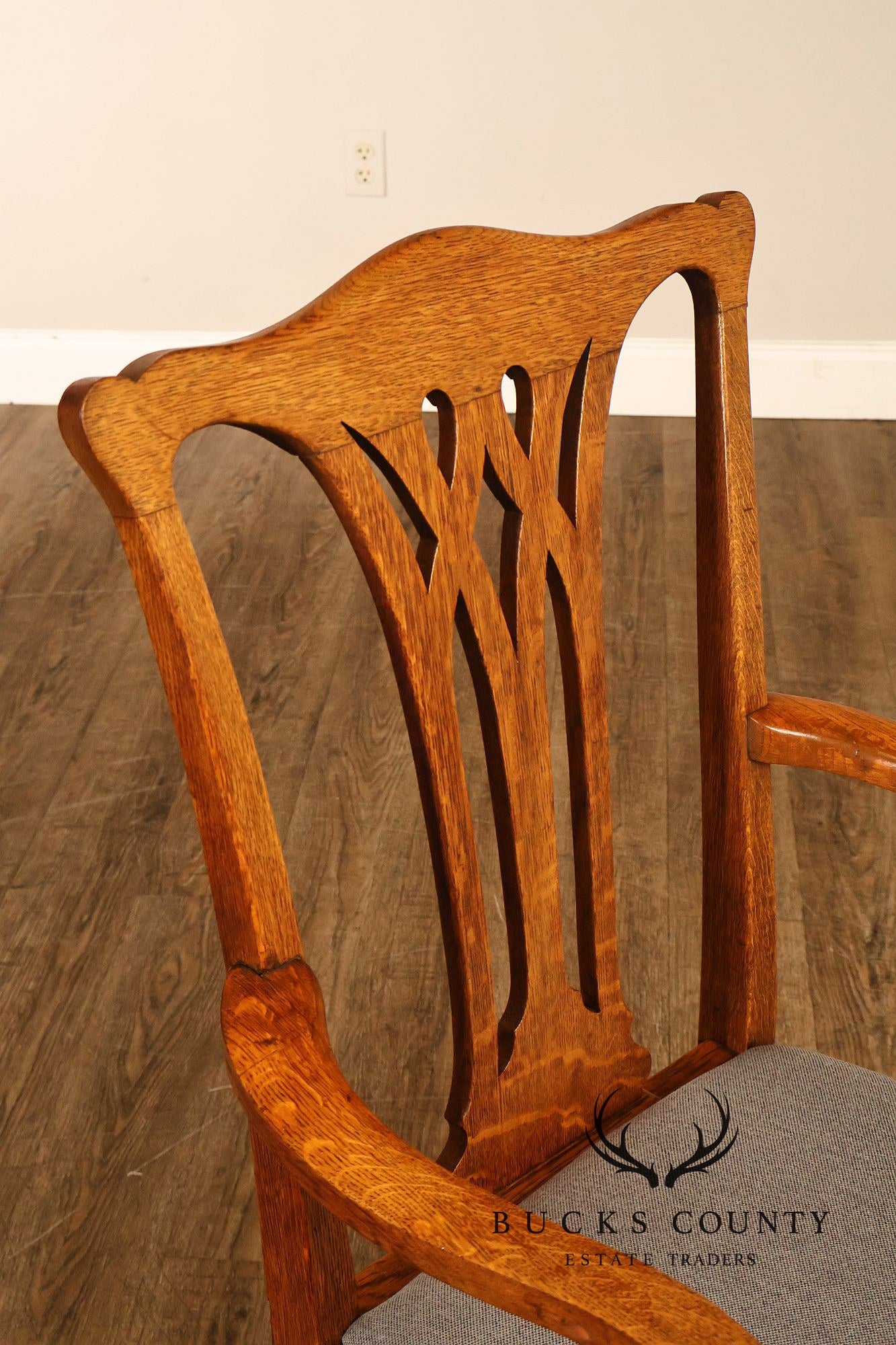 Renaissance Revival Set of Five Carved Oak Dining Chairs