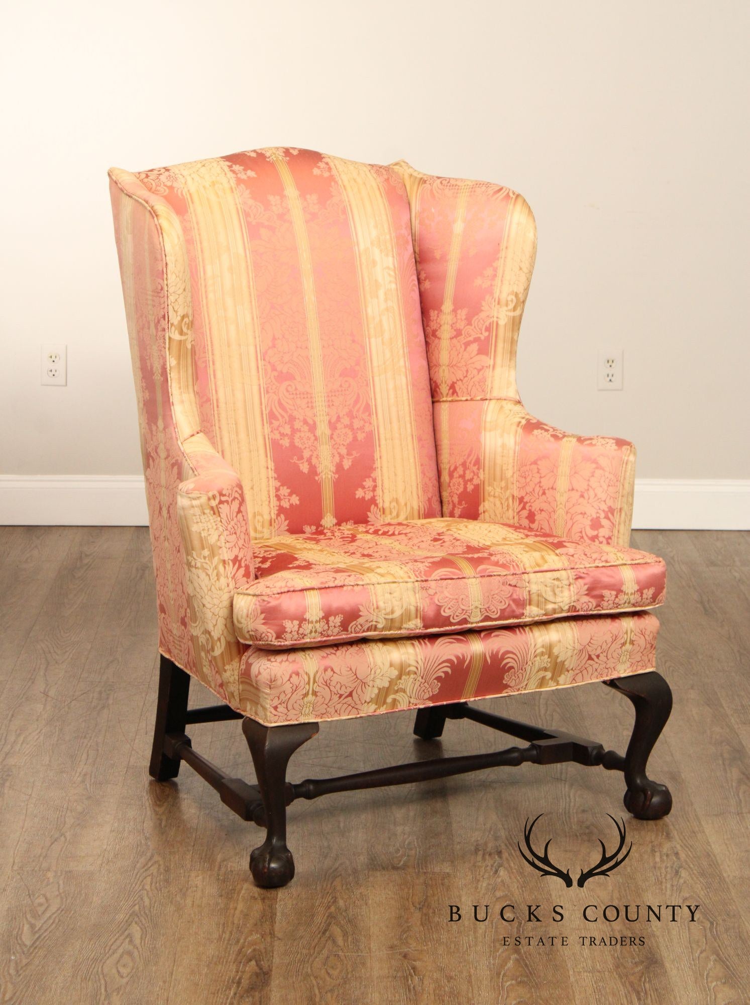 Chippendale Style Ball and Claw Foot Wing Chair