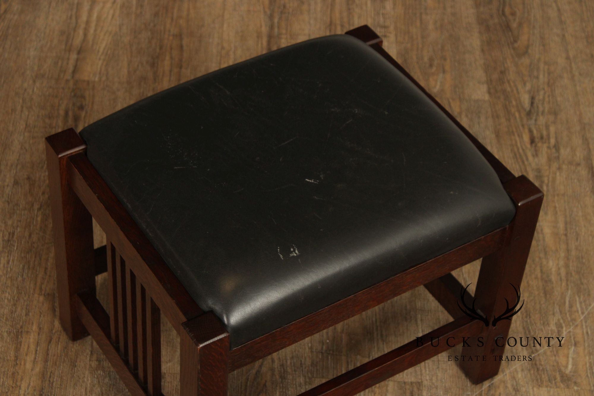 Stickley Mission Collection Oak and Leather Footstool