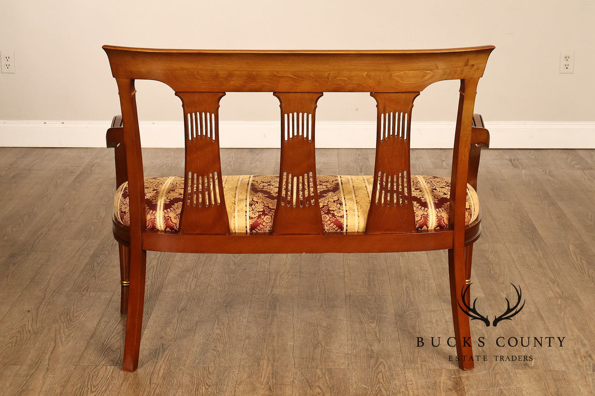 Neoclassical Style Mahogany And Gilt Upholstered Settee