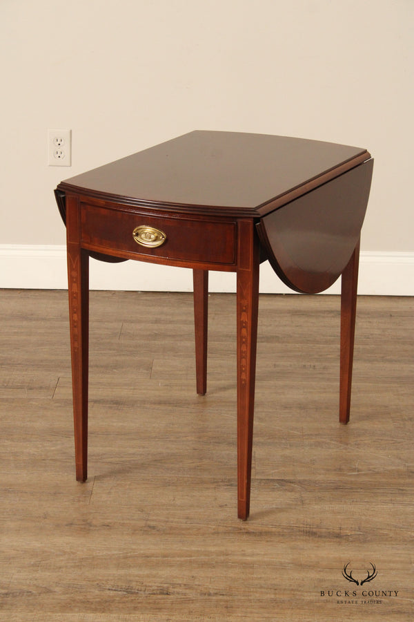 Ethan Allen Federal Style Mahogany Inlaid Pembroke Table