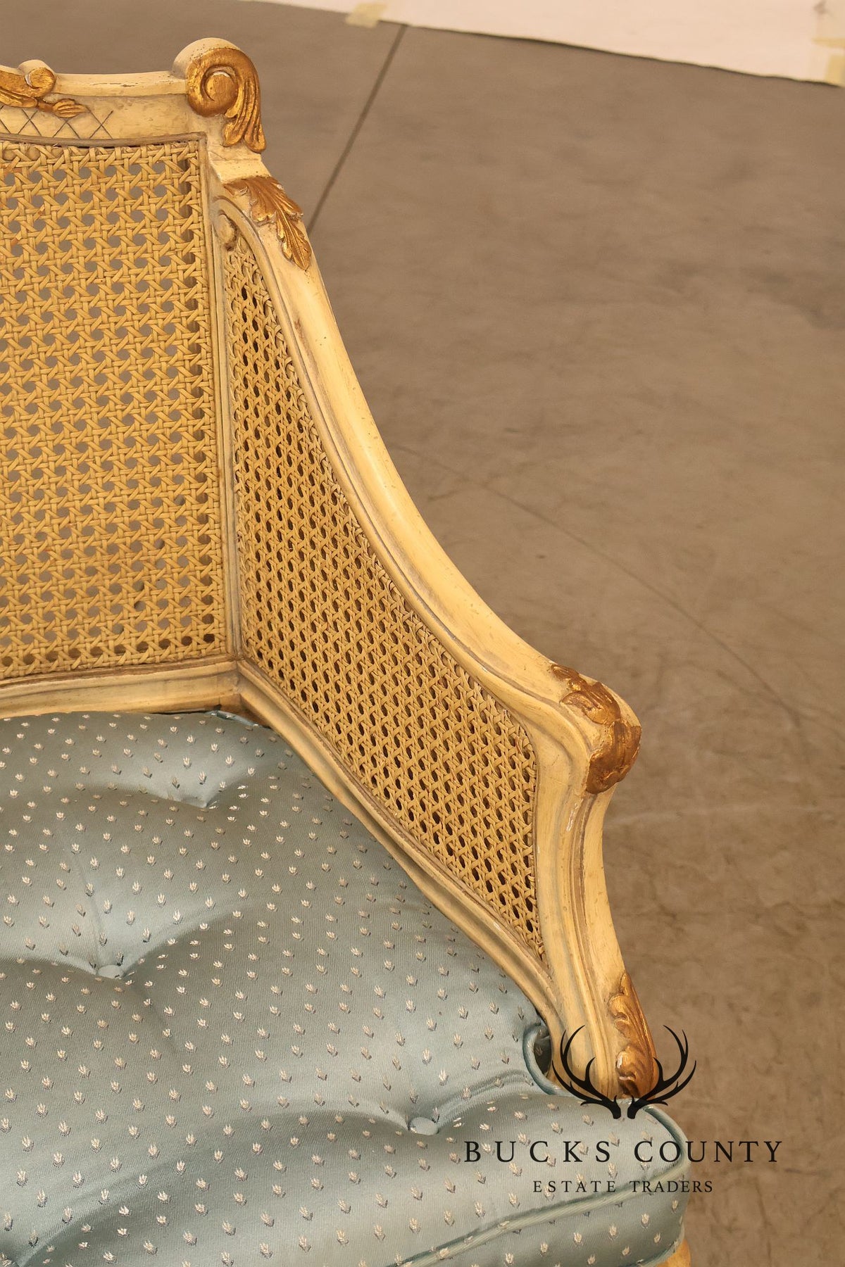 French Regency Pair of Caned Bergere Armchairs