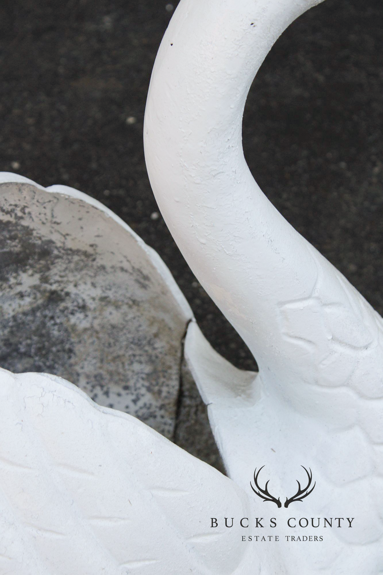 Vintage Cast Metal Swan Garden Planter