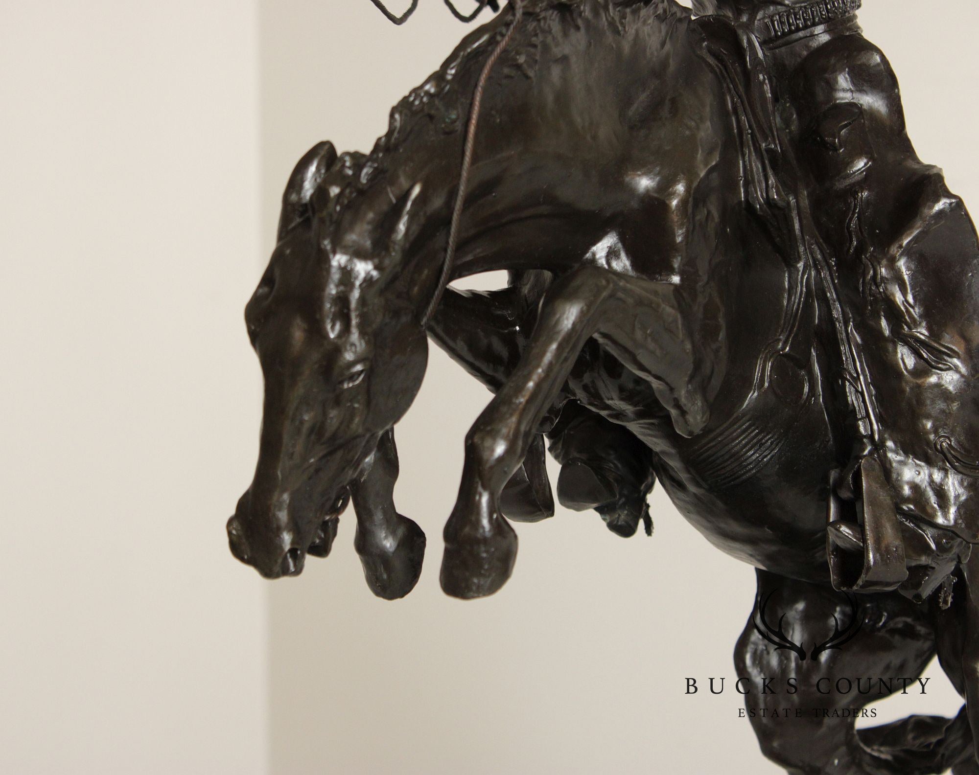 Frederic Remington Bronze Sculpture, 'Bronco Buster'