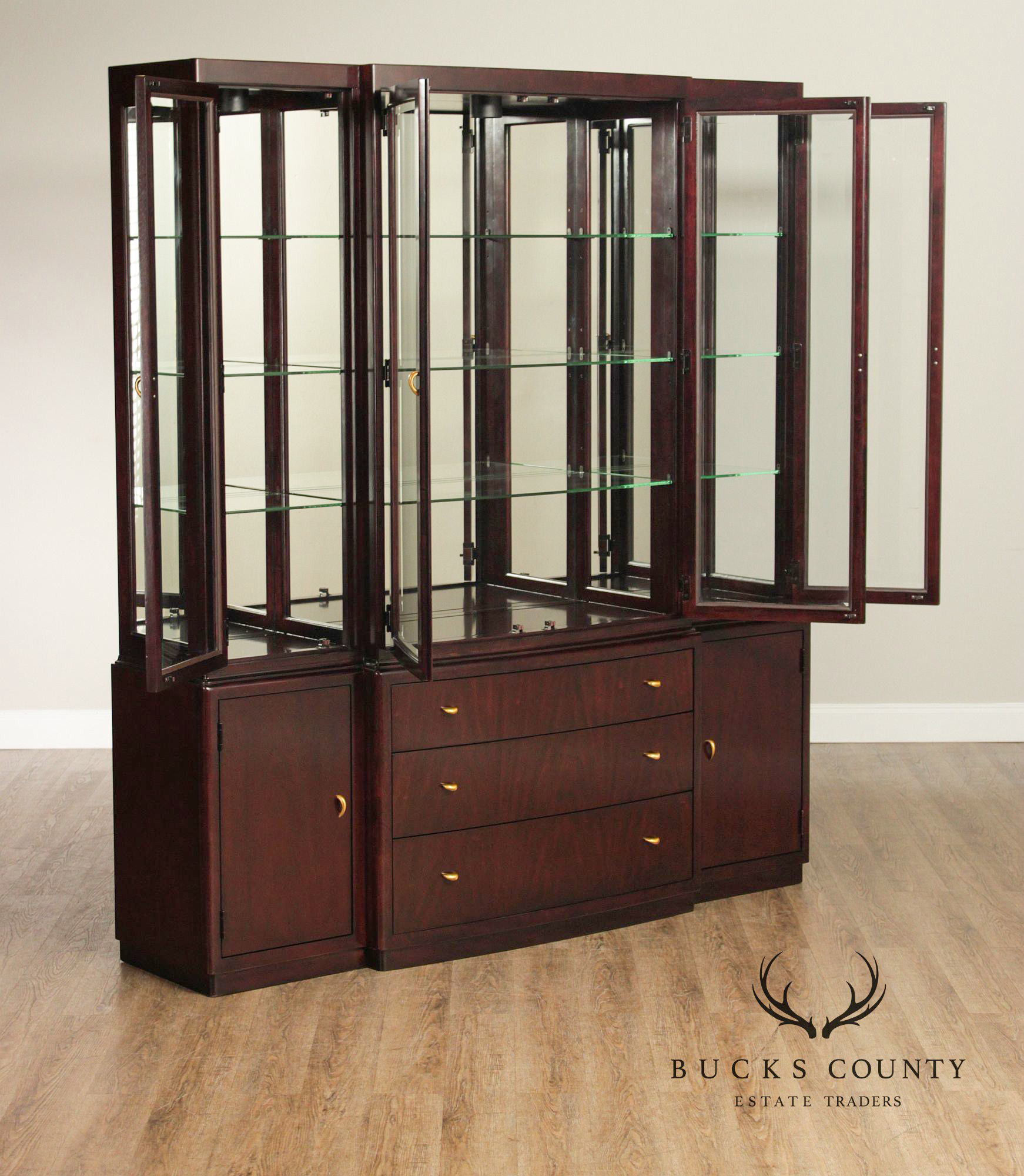 Thomasville Contemporary Style Glass Display China Cabinet