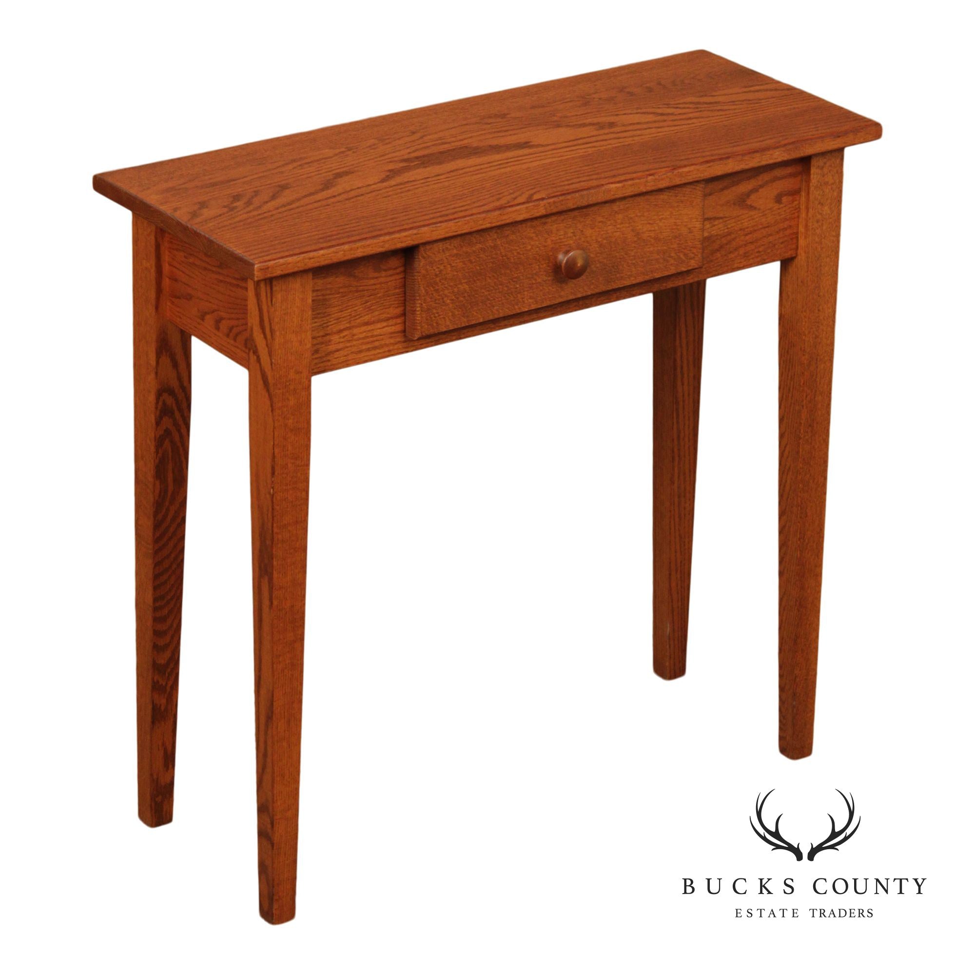 Shaker Style Narrow Oak Console Table
