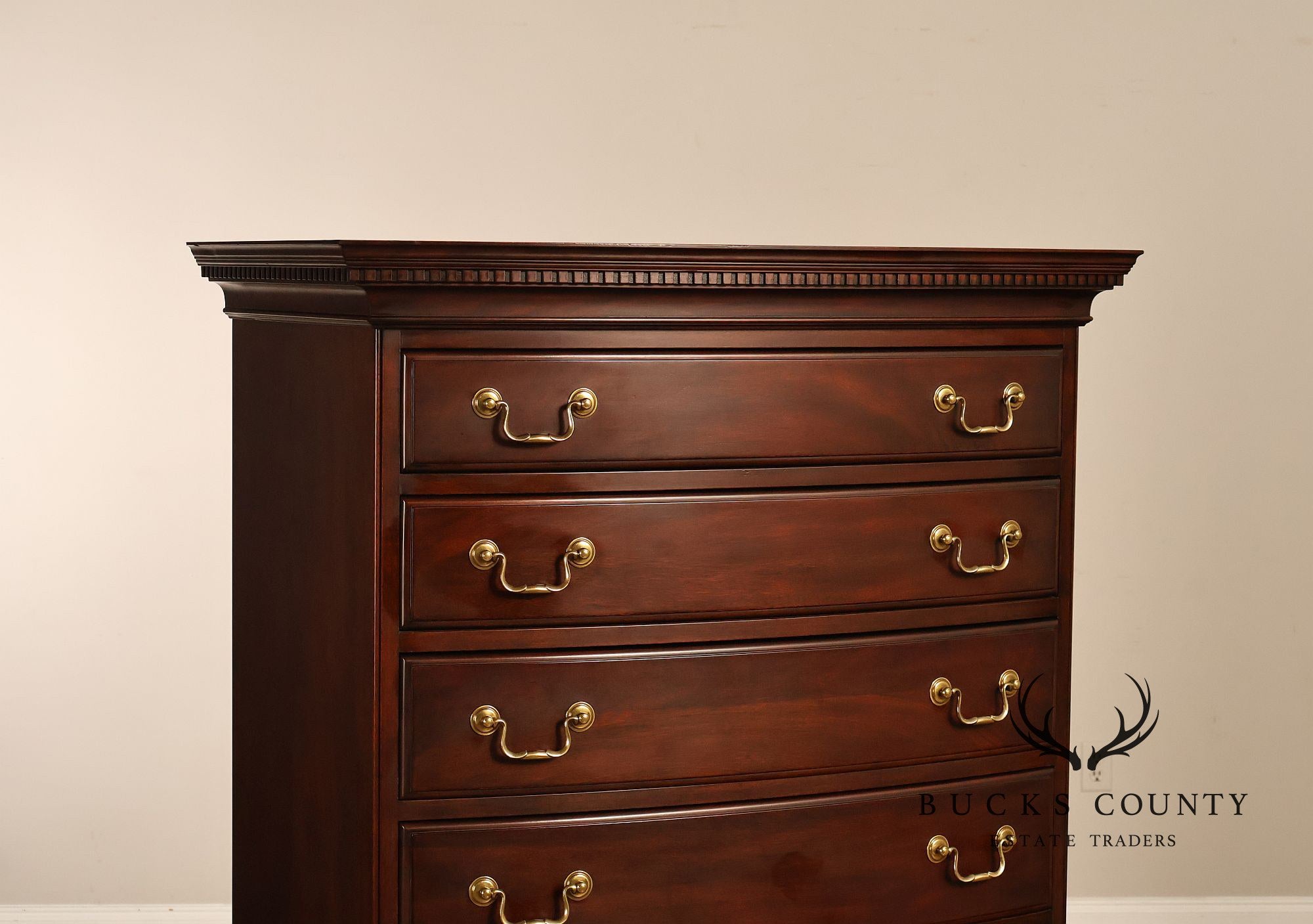 Henkel Harris Mahogany Bowfront Tall Chest