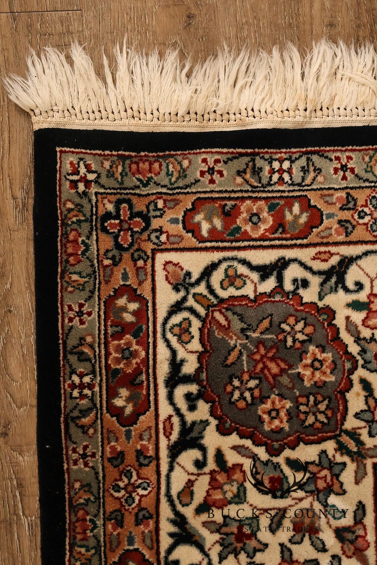 Hand Knotted Persian Style Area Rug With Medallion And Floral Motif