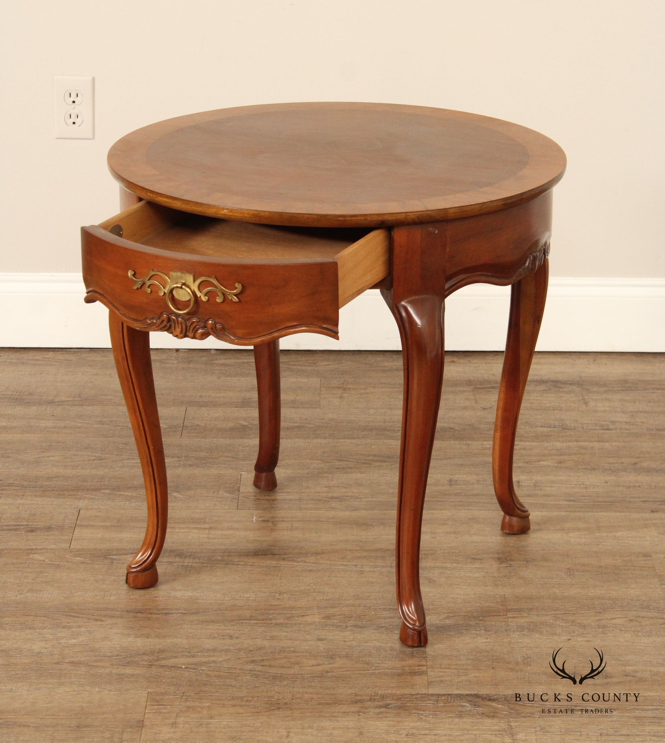 Baker Furniture French Country Style Walnut Side Table