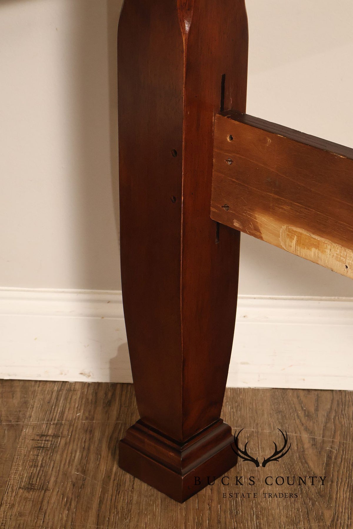 Traditional Rice Carved Mahogany Four Poster Bed