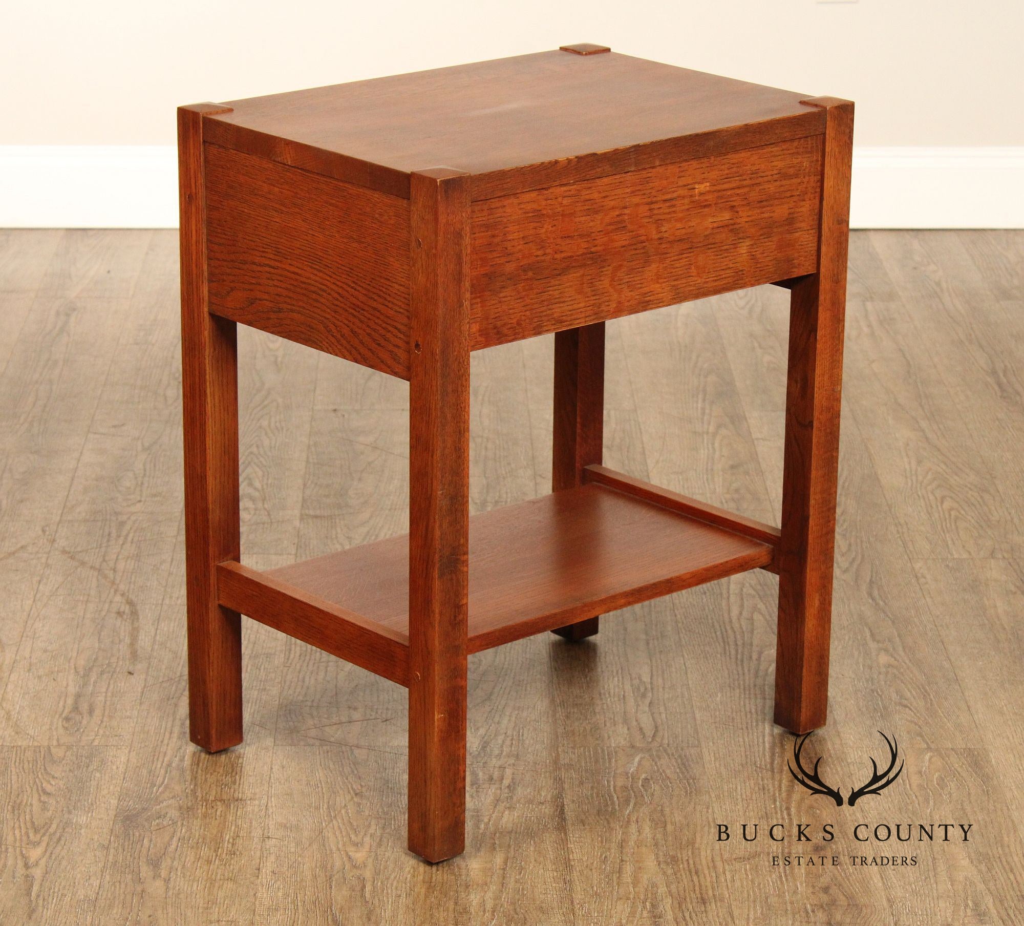 Stickley Mission Collection Pair of Oak One-Drawer Nightstands