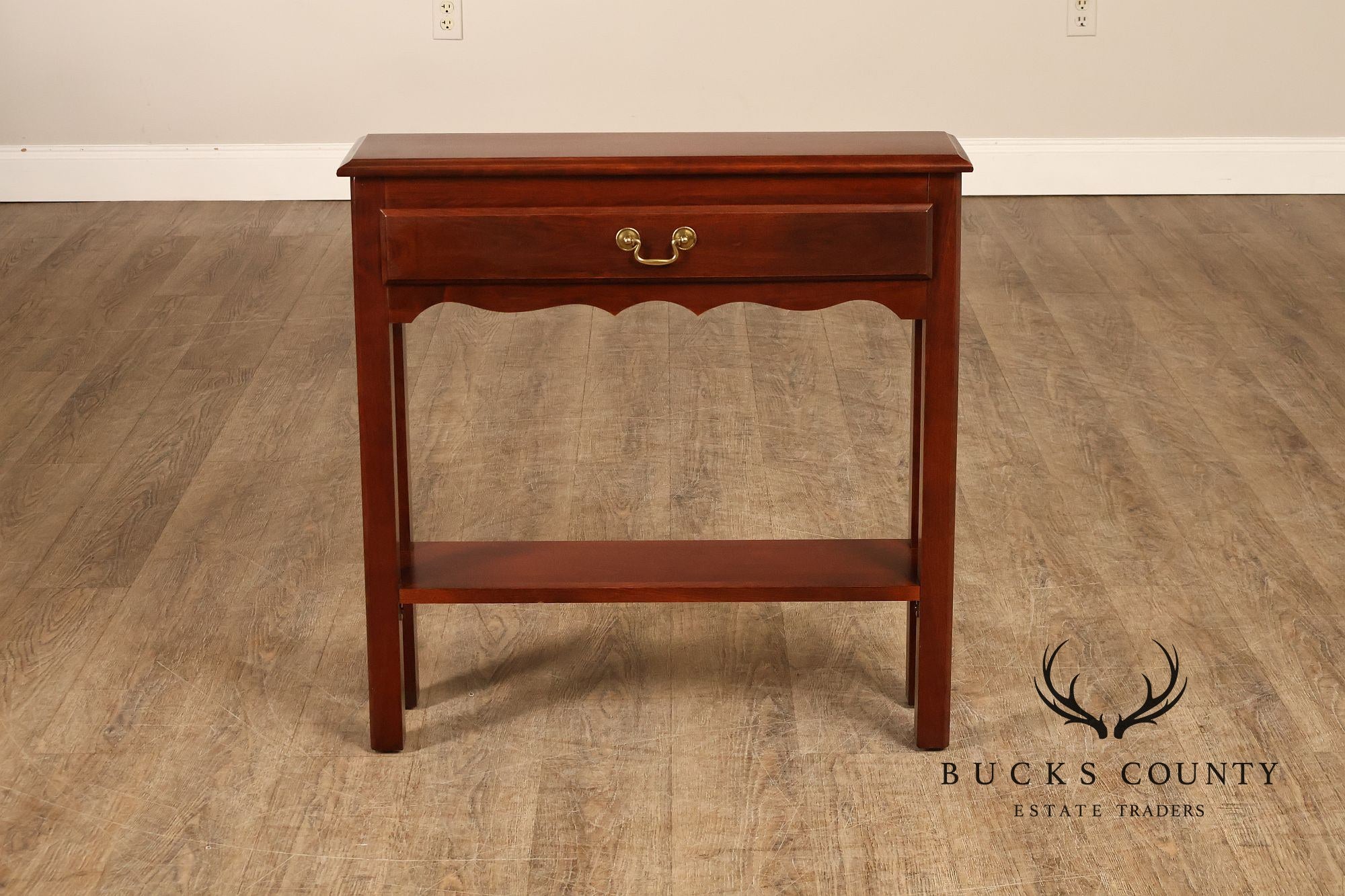 Chippendale Style Narrow One Drawer Small Console Table