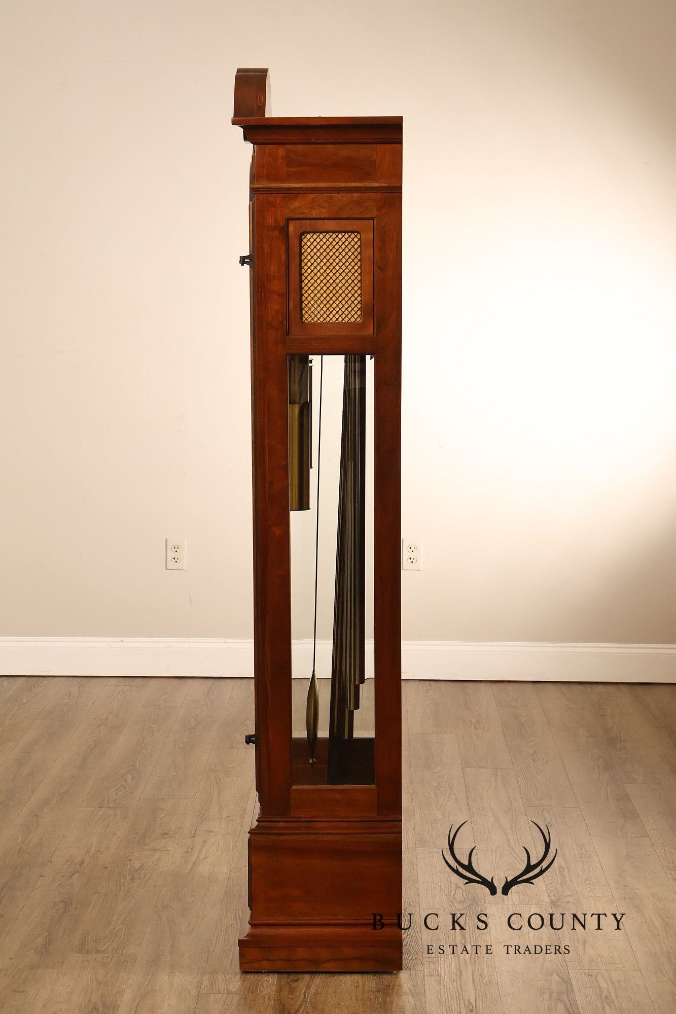 Herschede Burl Wood Five Tube Grandfather Clock