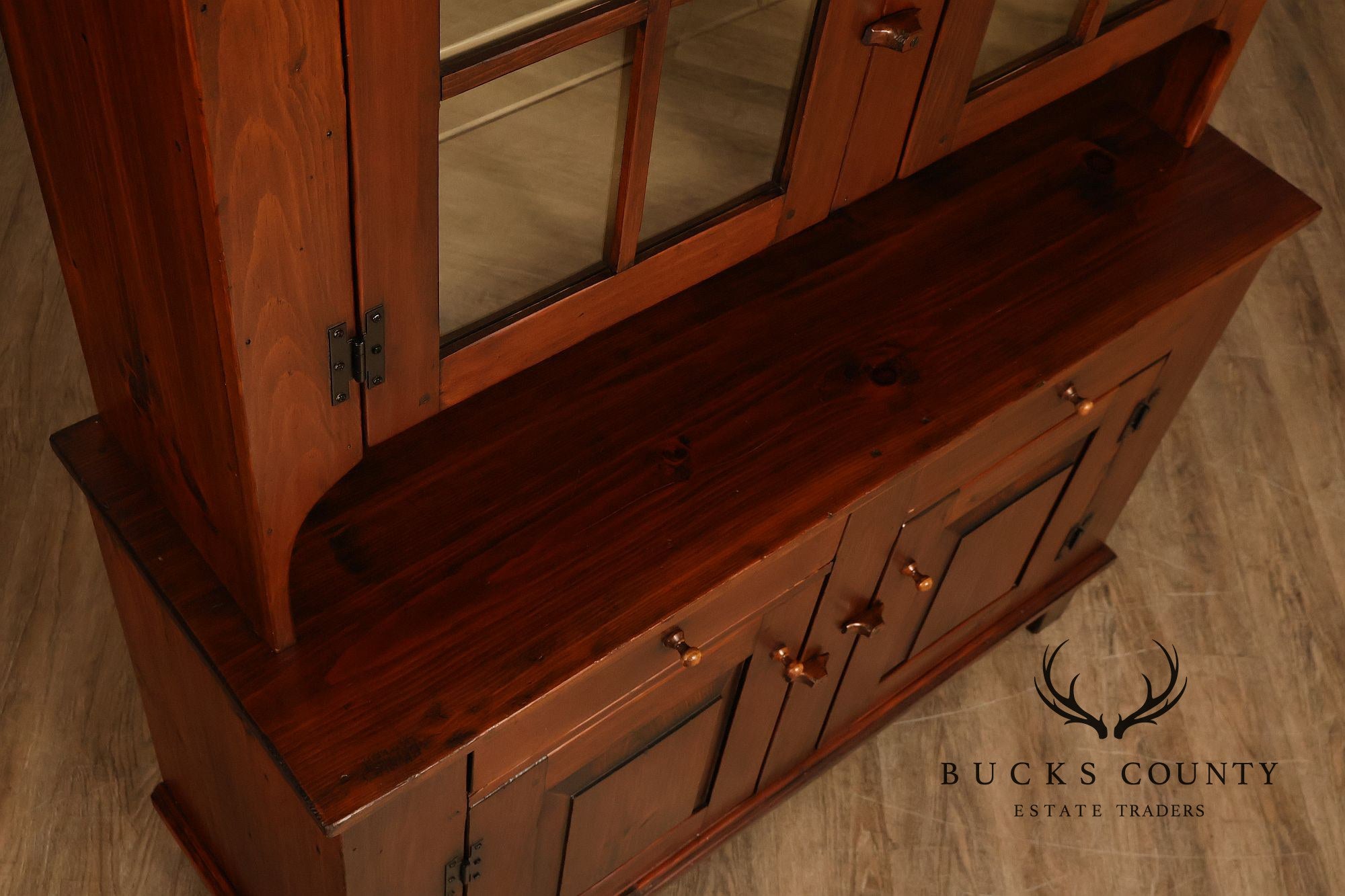 Stephen Von Hohen Pine Two Piece Stepback Cupboard