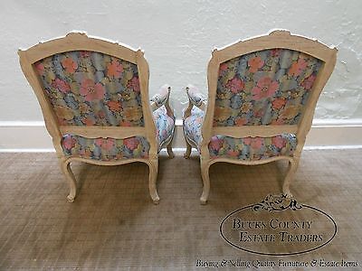 Interior Crafts Pair of Louis XV Style Fauteuil Carved Living Room Arm Chairs