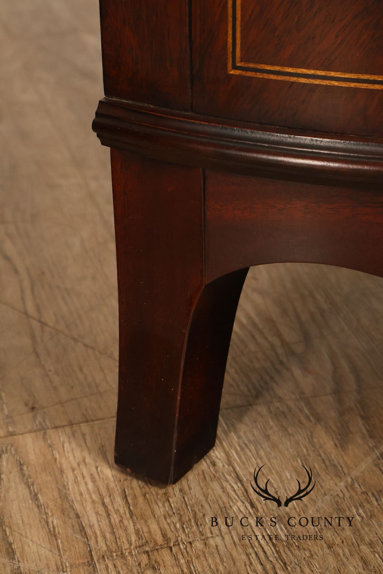 Henkel Harris Mahogany Demilune Console Cabinet Console
