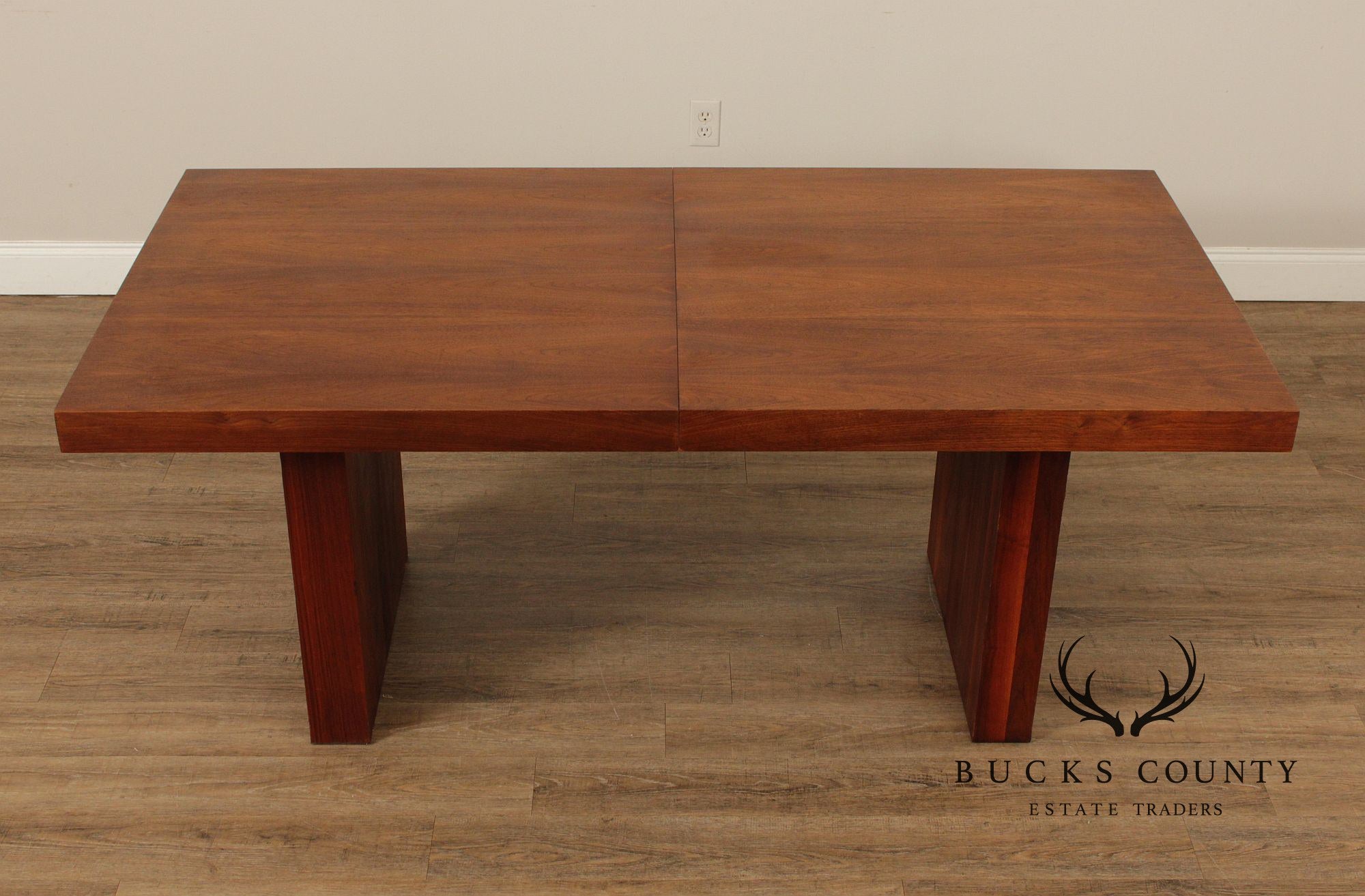 Mid Century Modern Walnut Expandable Dining Table