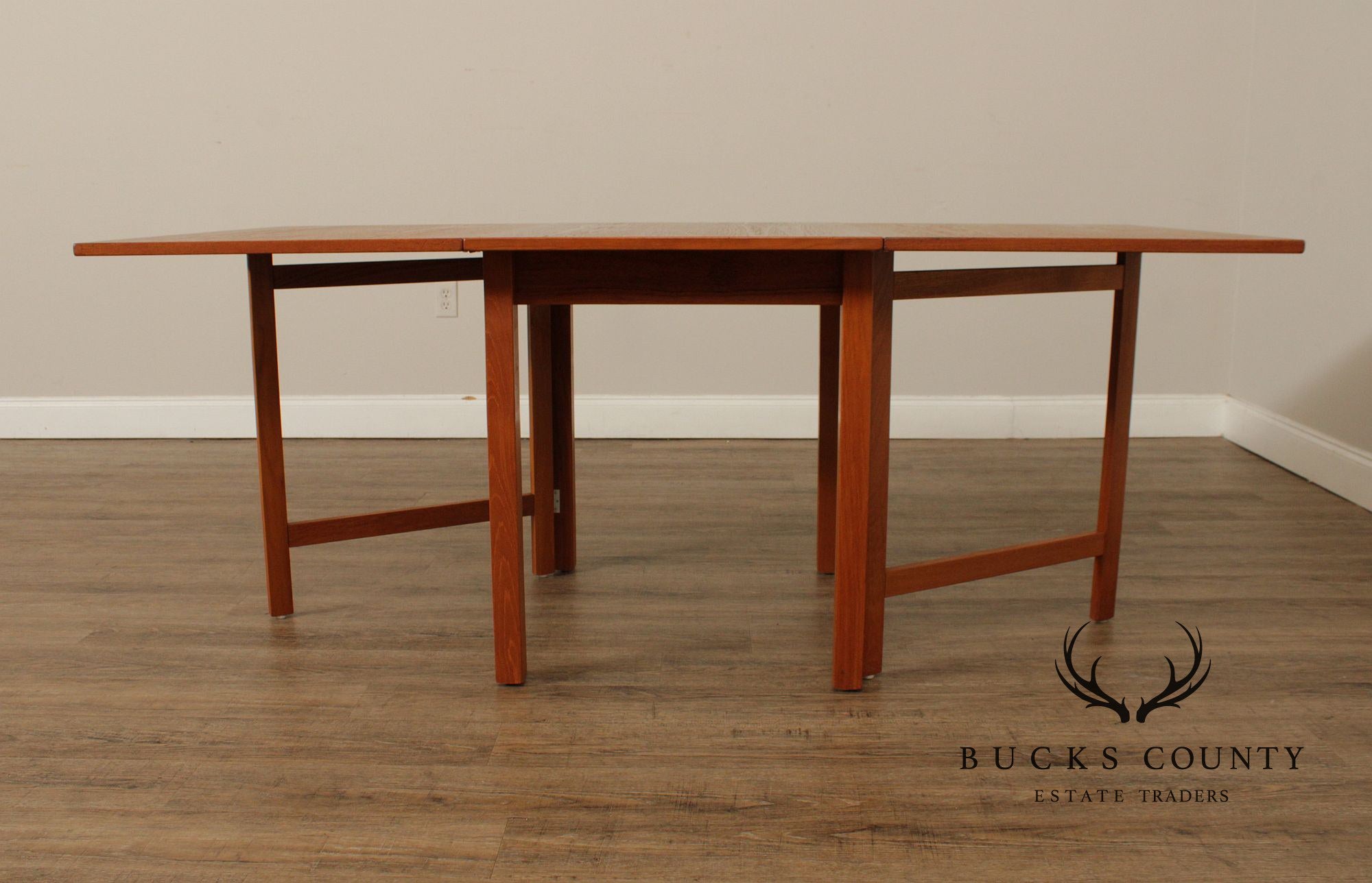 Danish Modern Teak Drop Leaf Dining Table