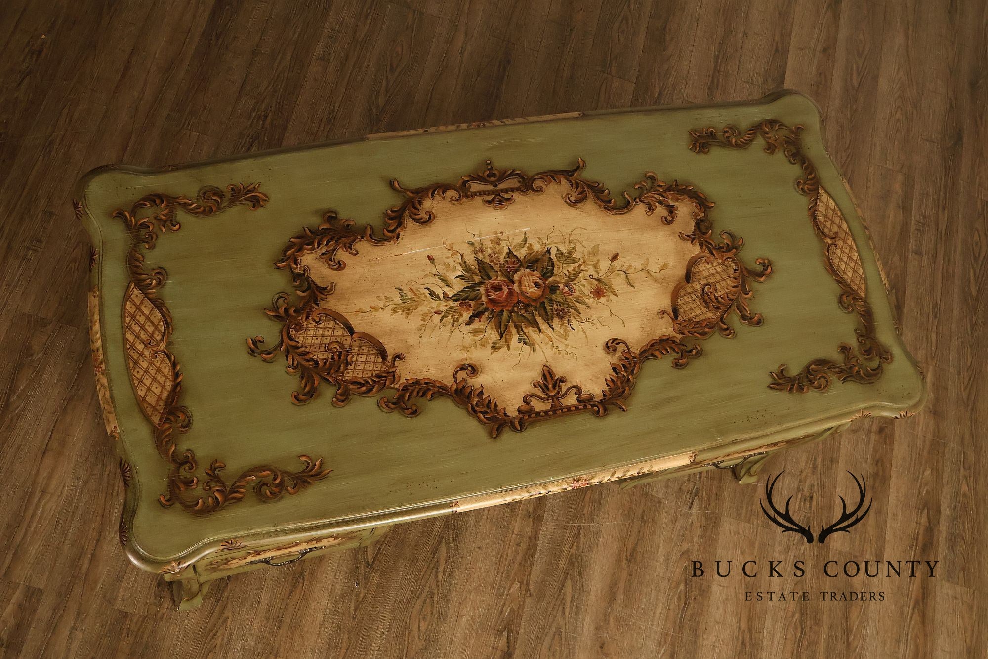 Lane Italian Rococo Style Painted Writing Desk