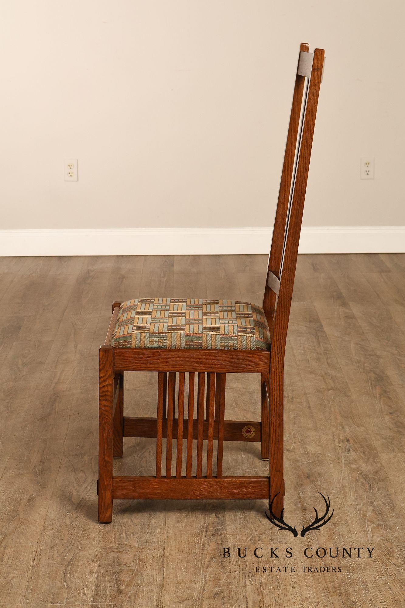 Stickley Mission Collection Pair of Oak Spindle Side Dining Chairs
