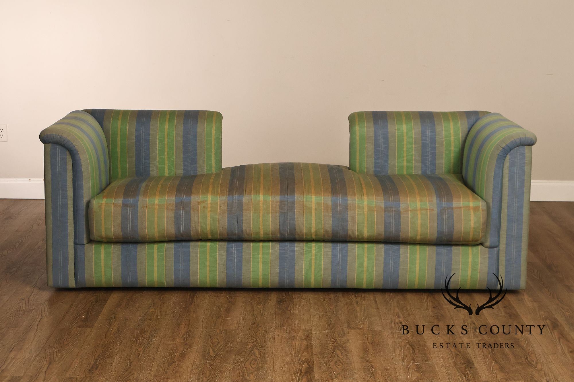 J. Robert Scott Contemporary Modern Striped Upholstered Daybed Sofa