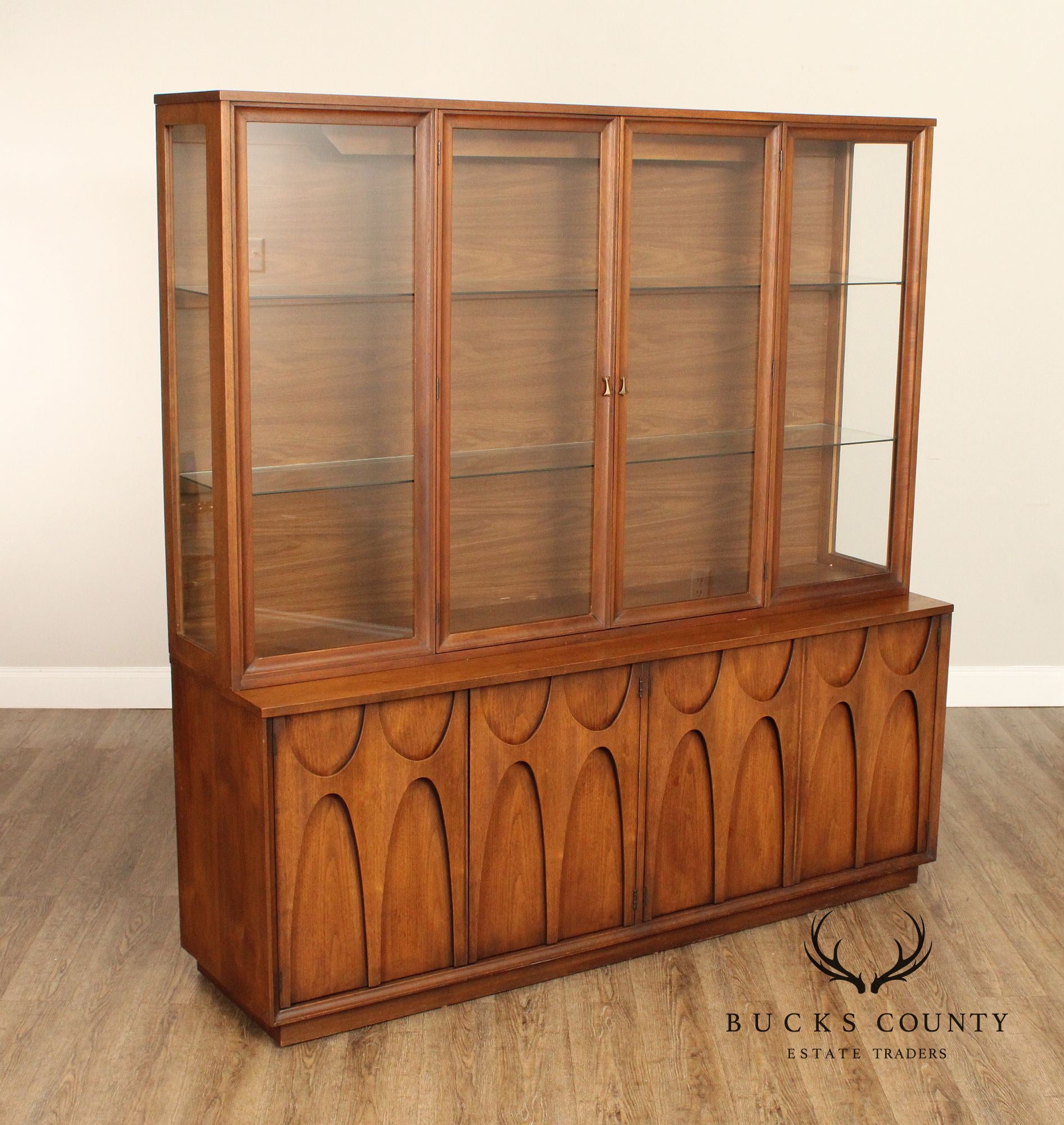 Broyhill 'Brasilia' Mid Century Modern Walnut China Cabinet