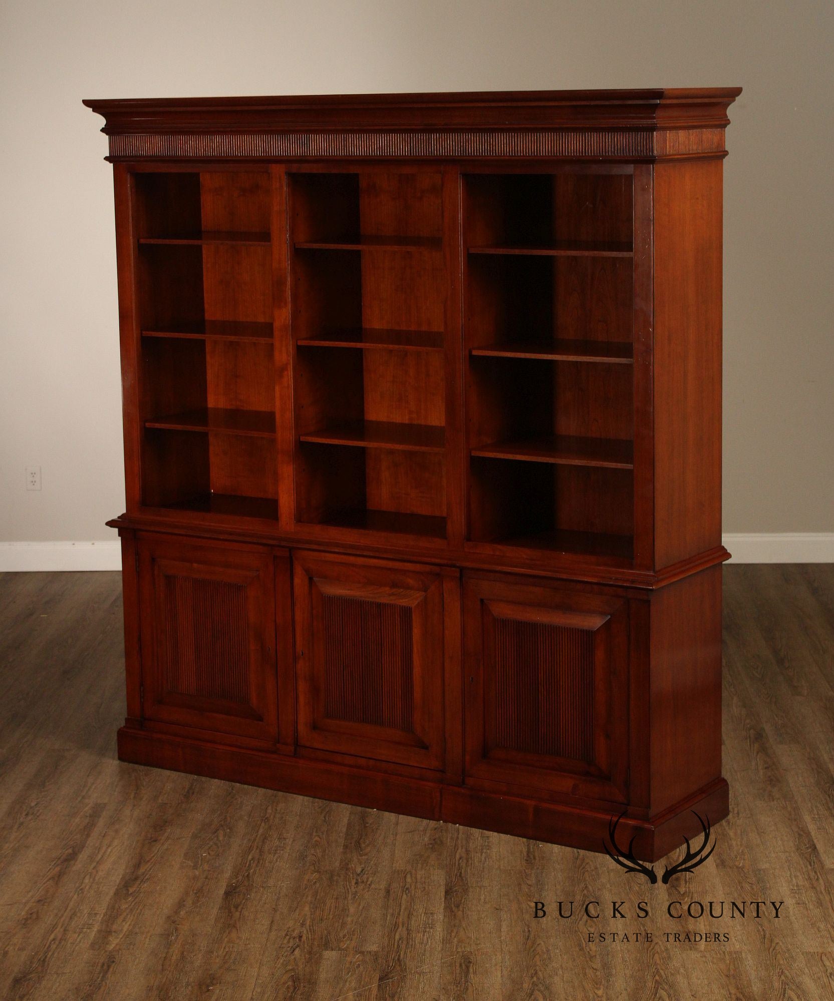 Italian Fiorini Two-Part Bookcase Library Cabinet
