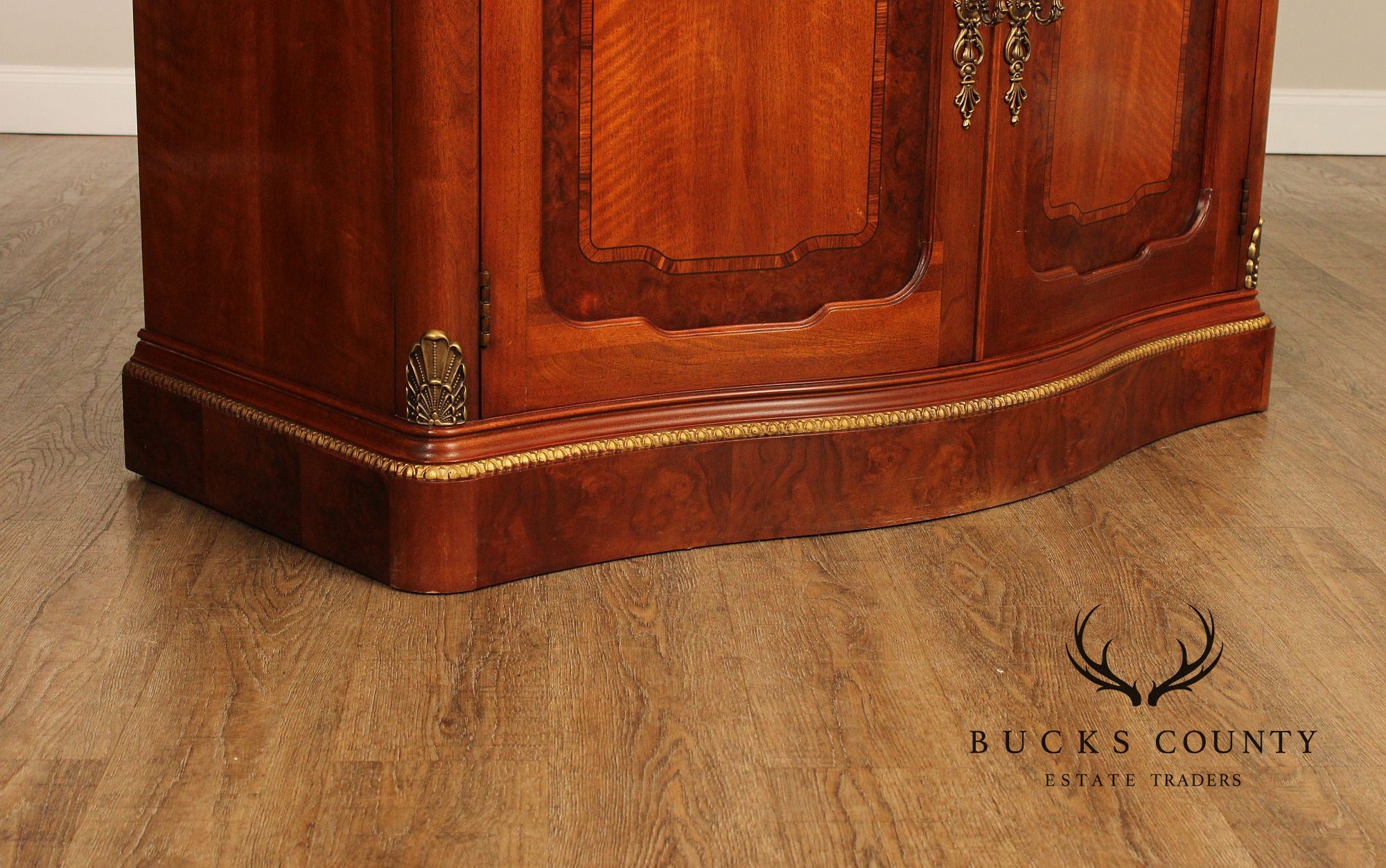 Henredon French Regency Style Four Door Walnut Armoire