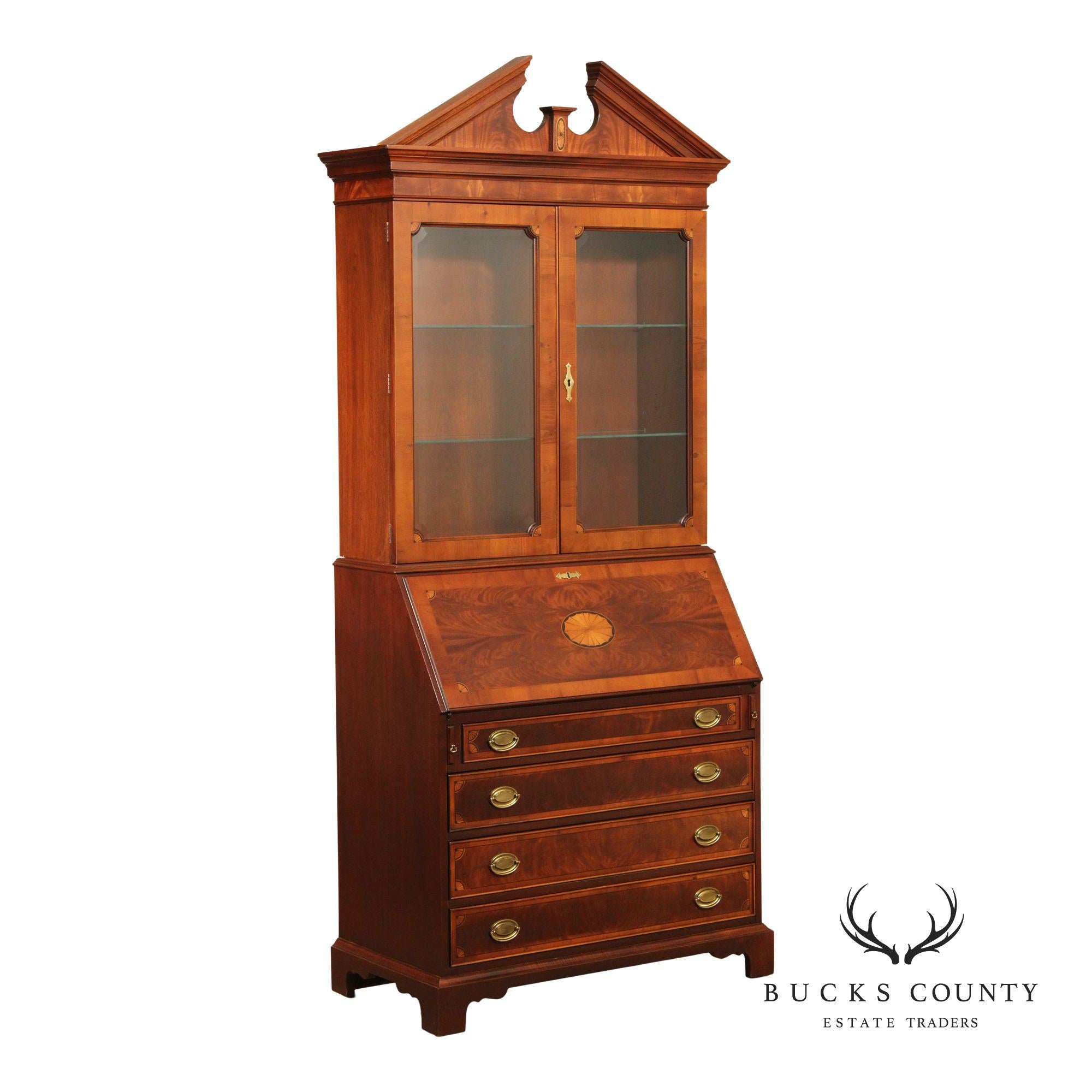 Hekman Hepplewhite Style Mahogany Secretary Bookcase