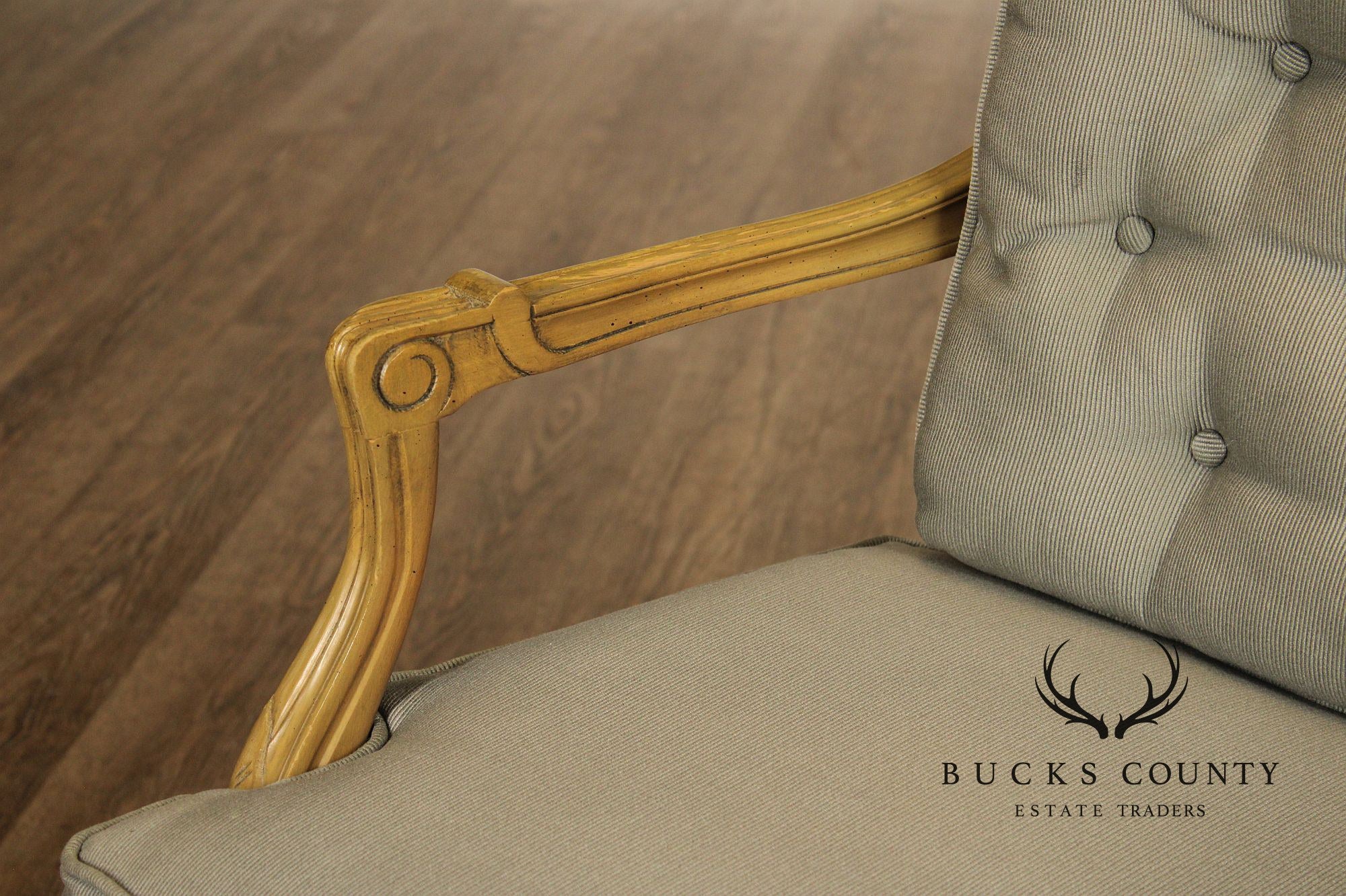 French Louis XV Style Caned  Fauteuil Armchair