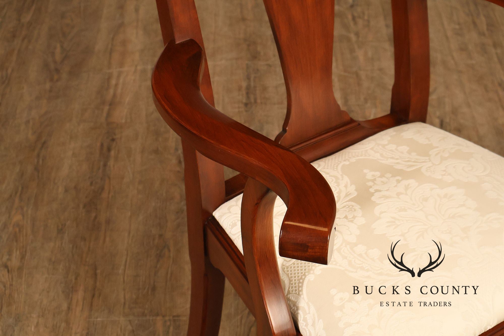 Henkel Harris Queen Anne Style Cherry Armchair