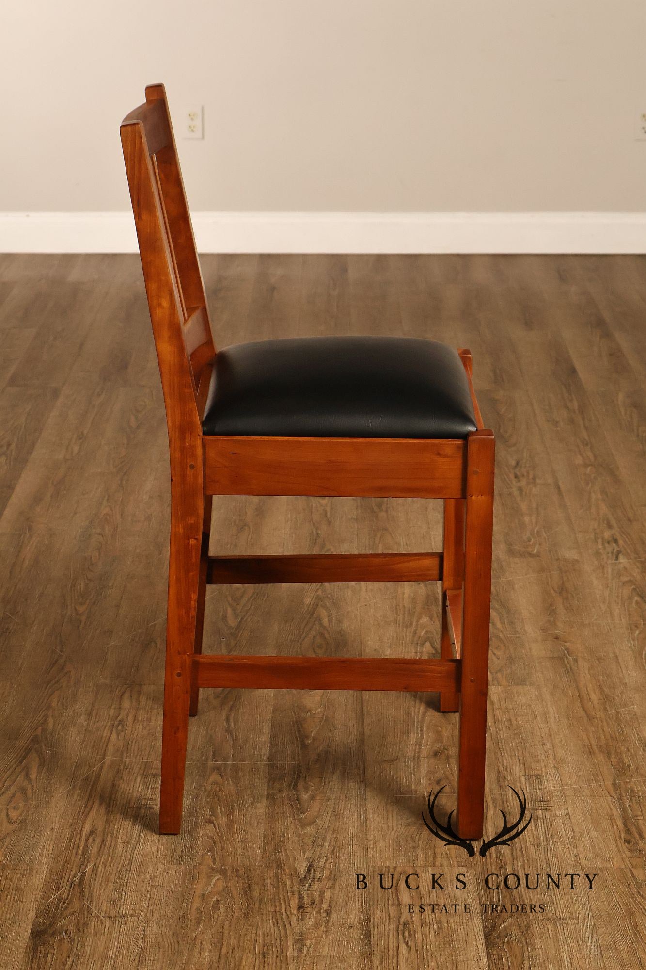Stickley Mission Collection Cherry Upholstered Counter Height Pair of Stools
