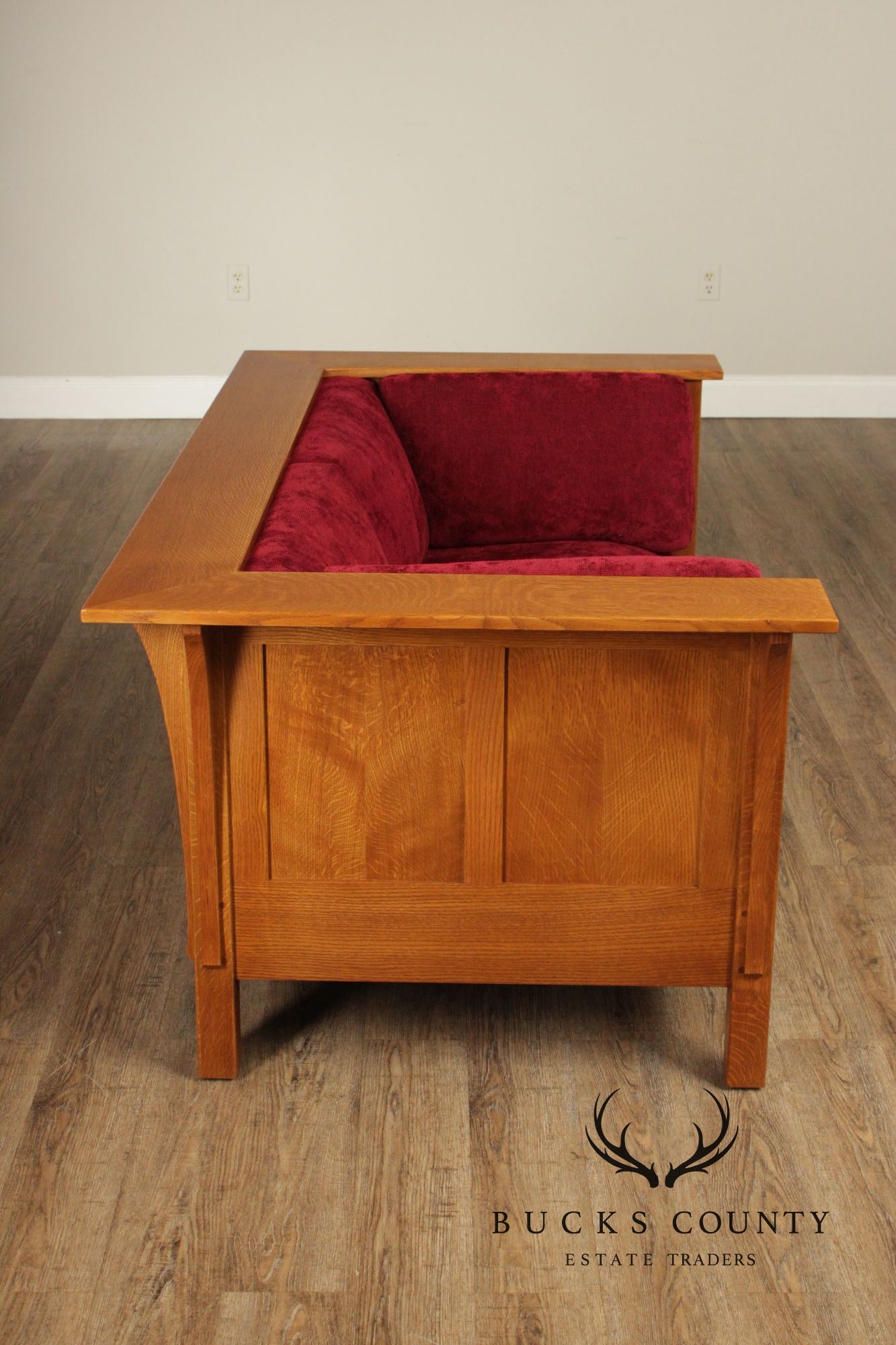 Stickley Mission Collection Oak Prairie Loveseat Sofa