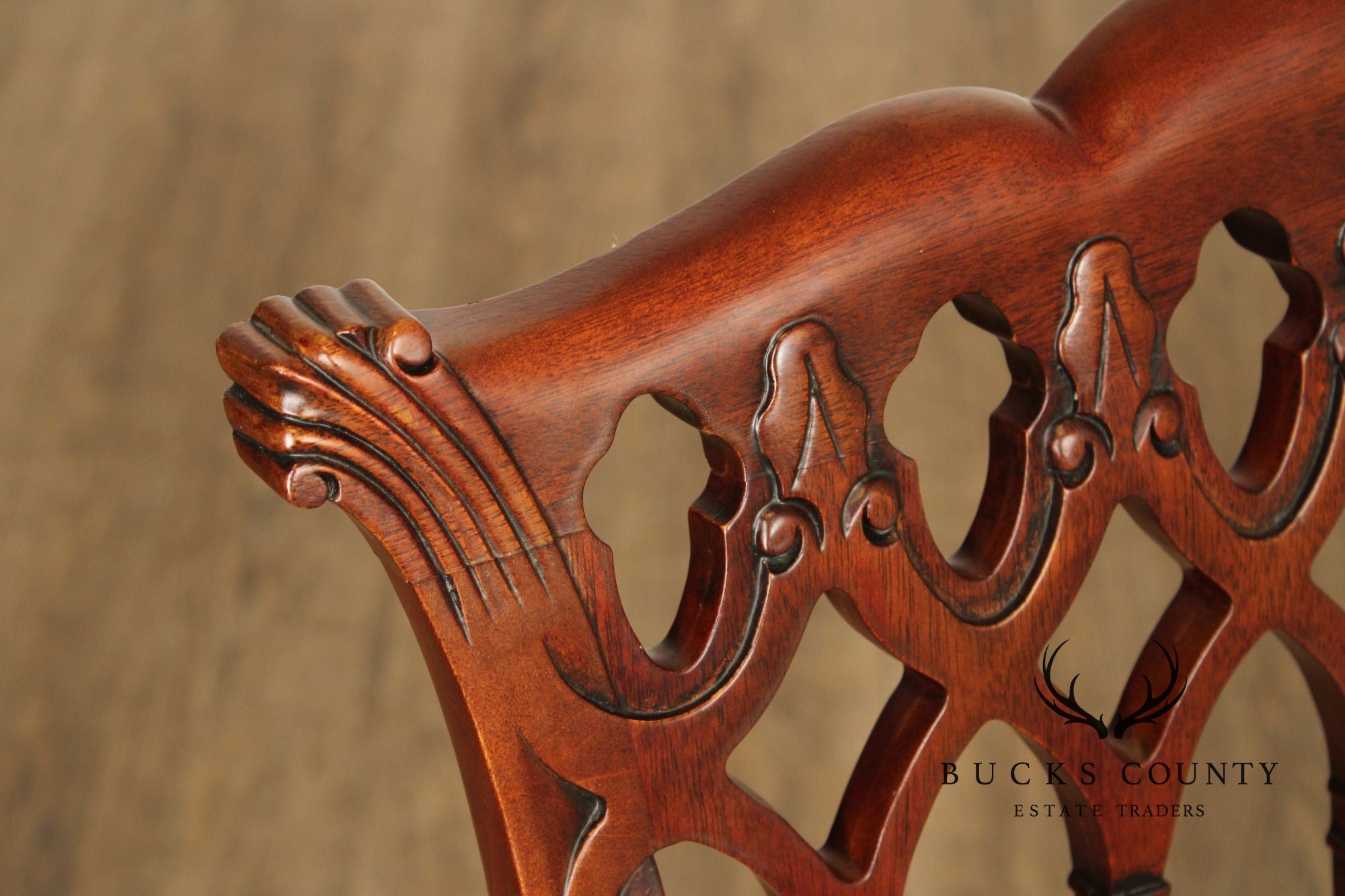 George III Gothic Style Carved Mahogany Side Chair